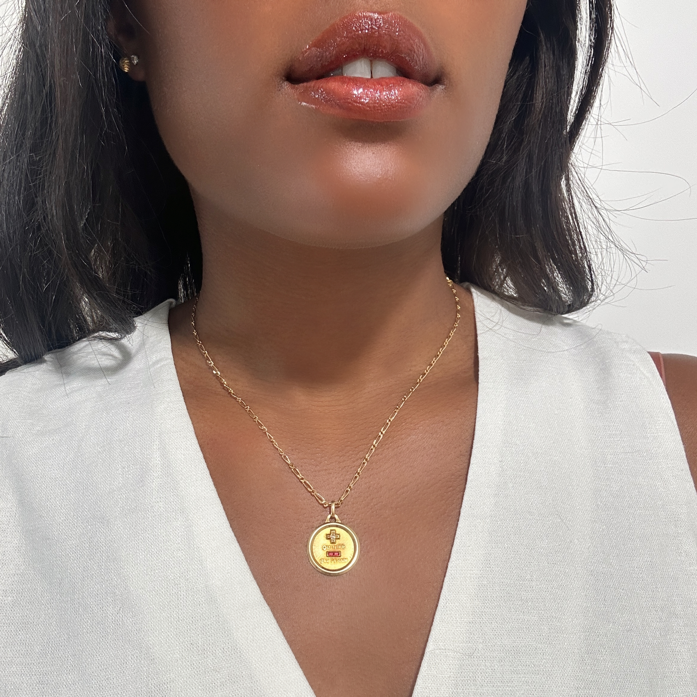 Vintage Gold Diamond Ruby Augis Pendant 1 (1)