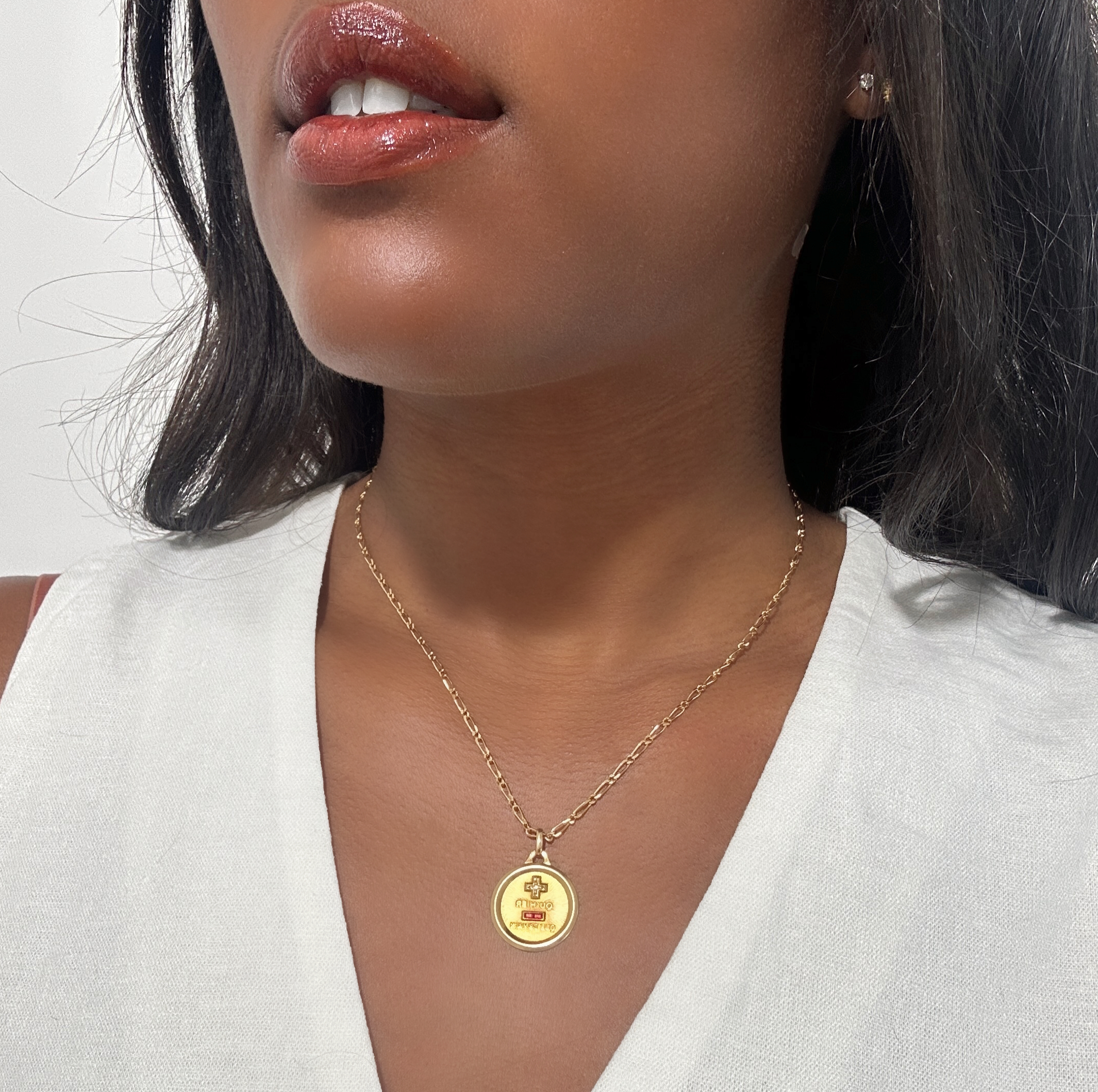 Vintage Gold Diamond Ruby Augis Pendant 1 (2)