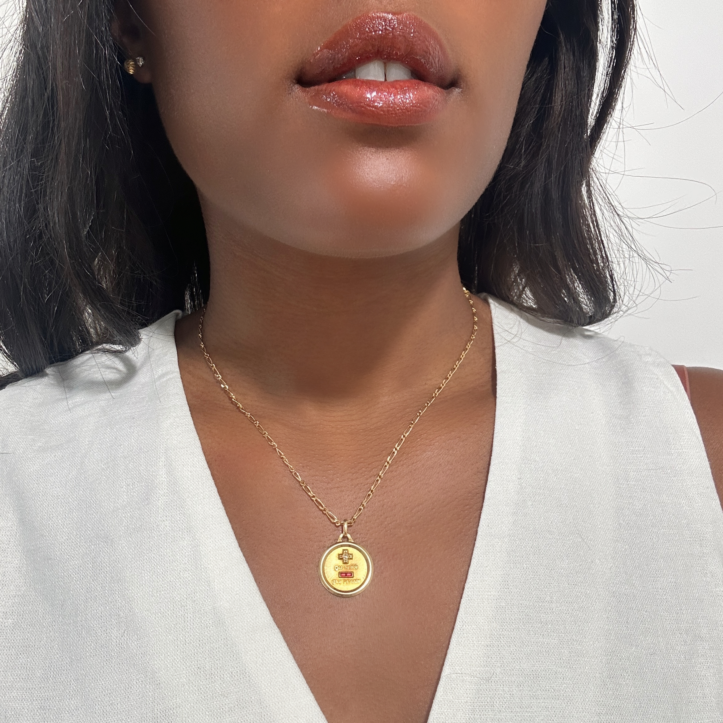 Vintage Gold Diamond Ruby Augis Pendant 1 (3)