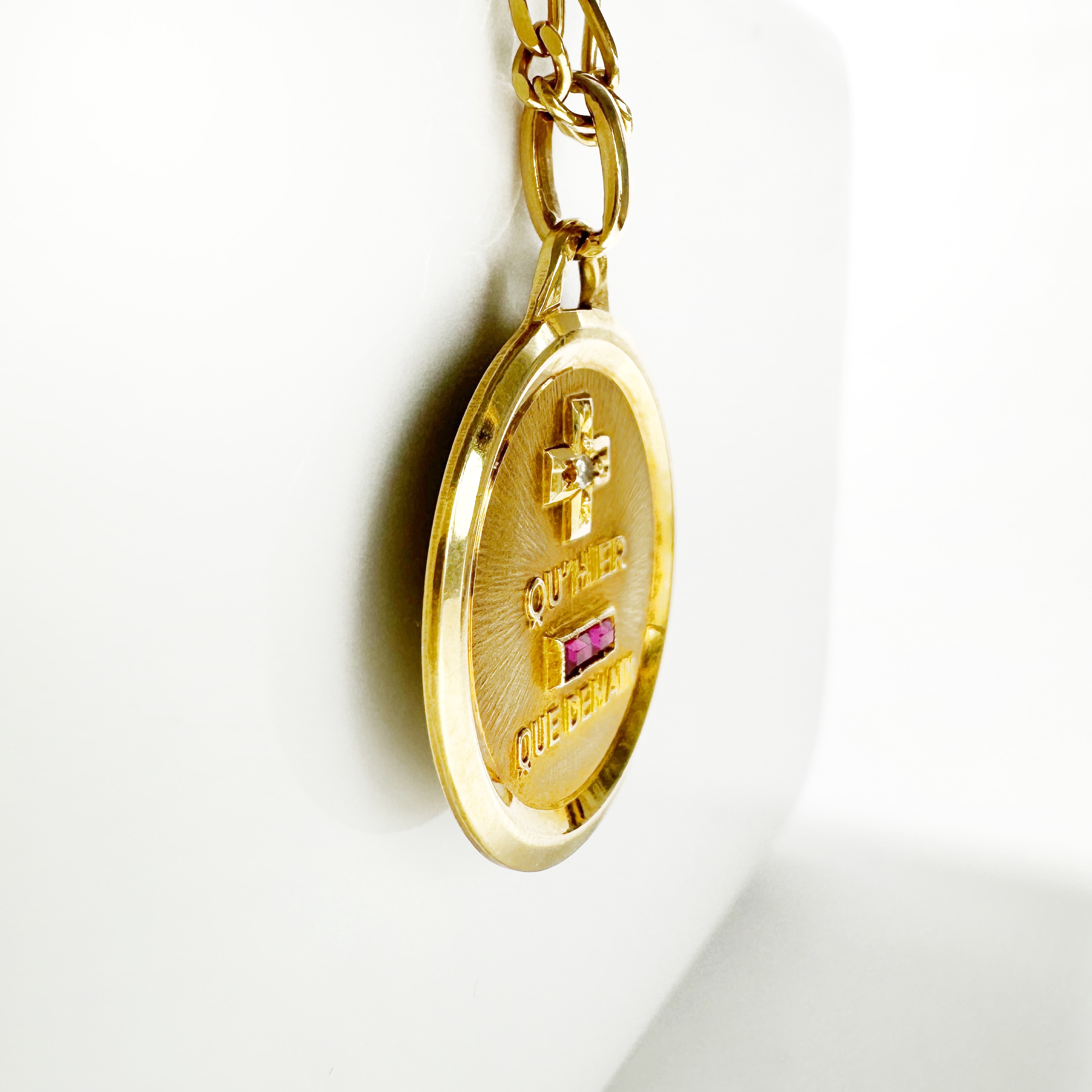 Vintage Gold Diamond Ruby Augis Pendant 1 (3)