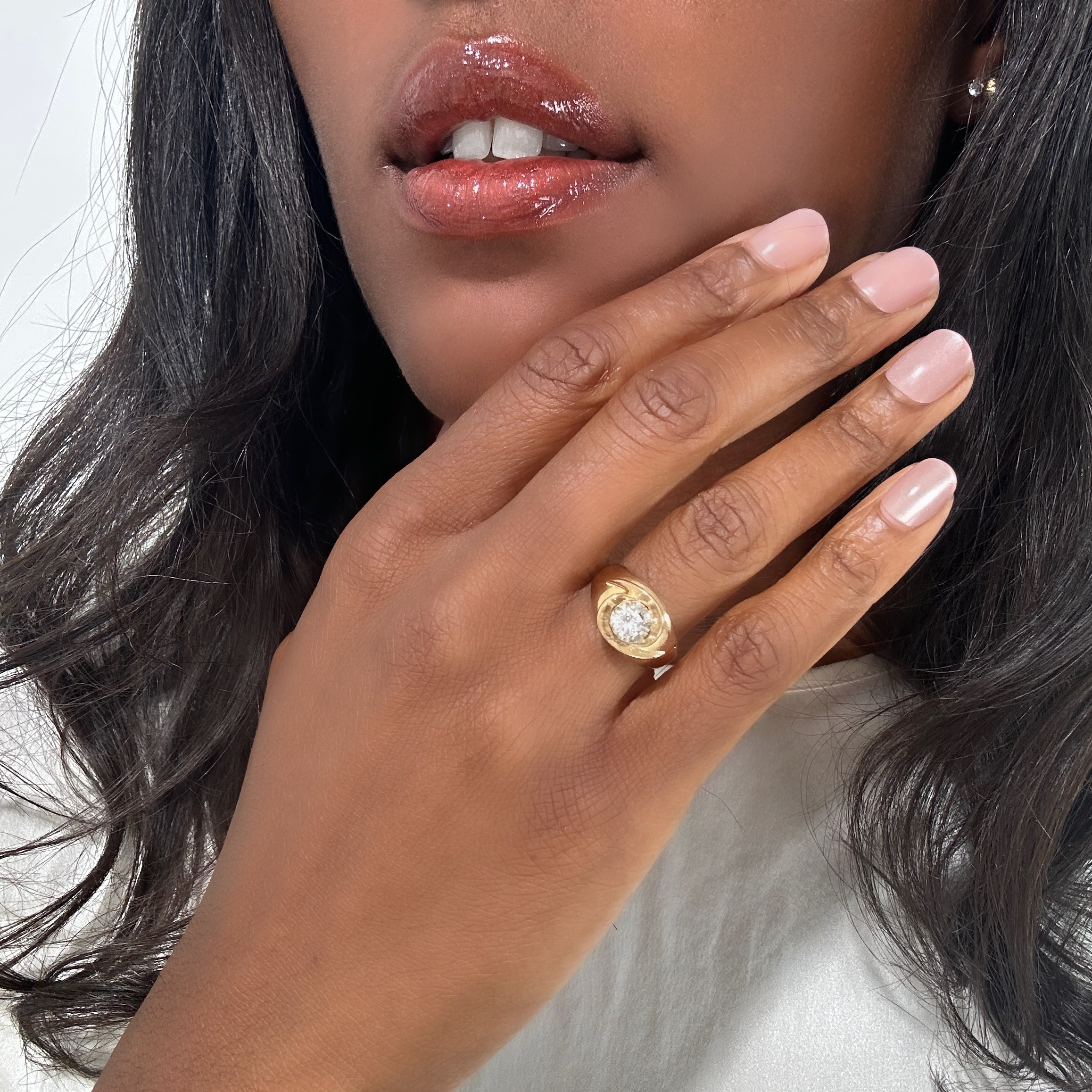 Vintage Gold Diamond Swirl Ring 8