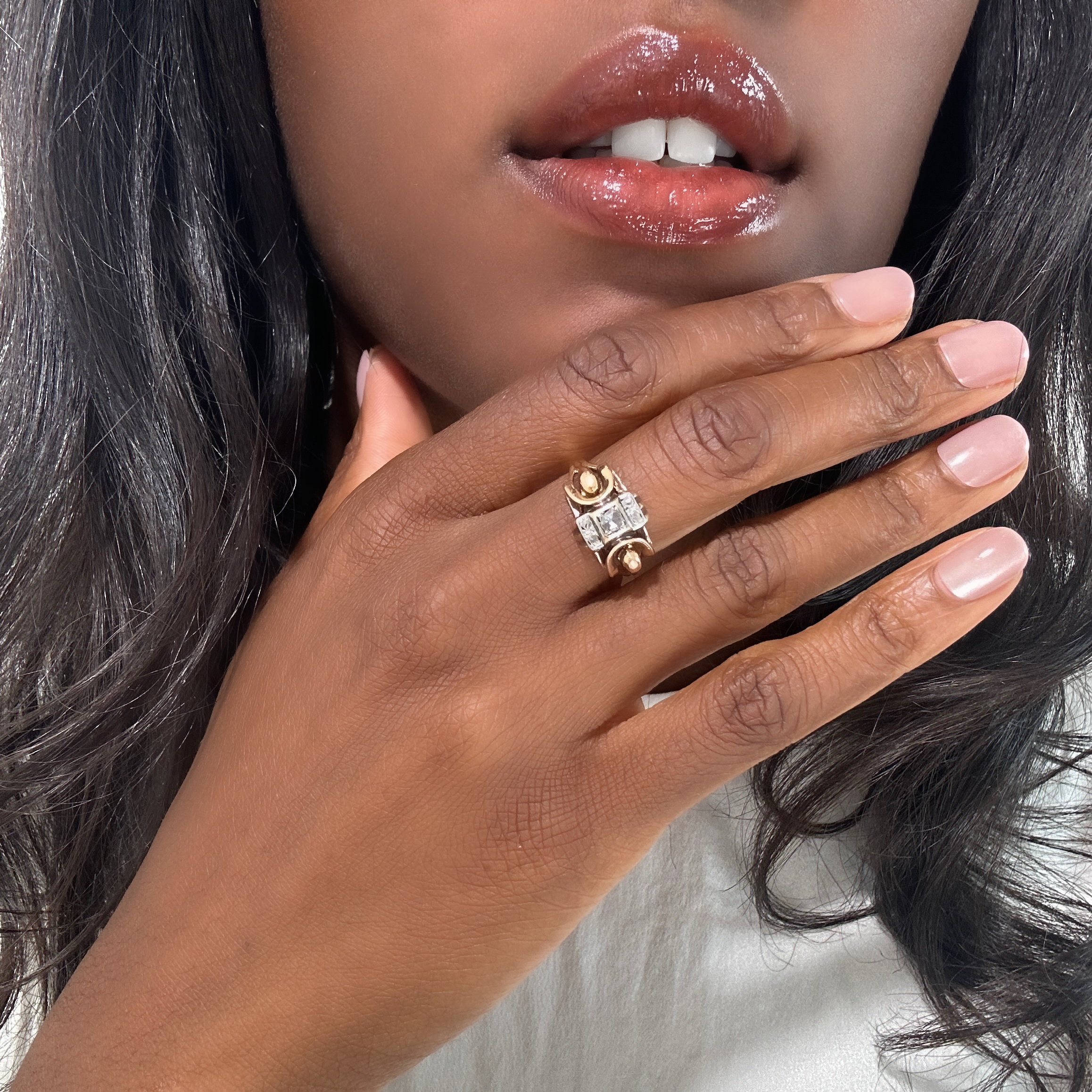 Vintage Gold Diamond Tank Ring 1