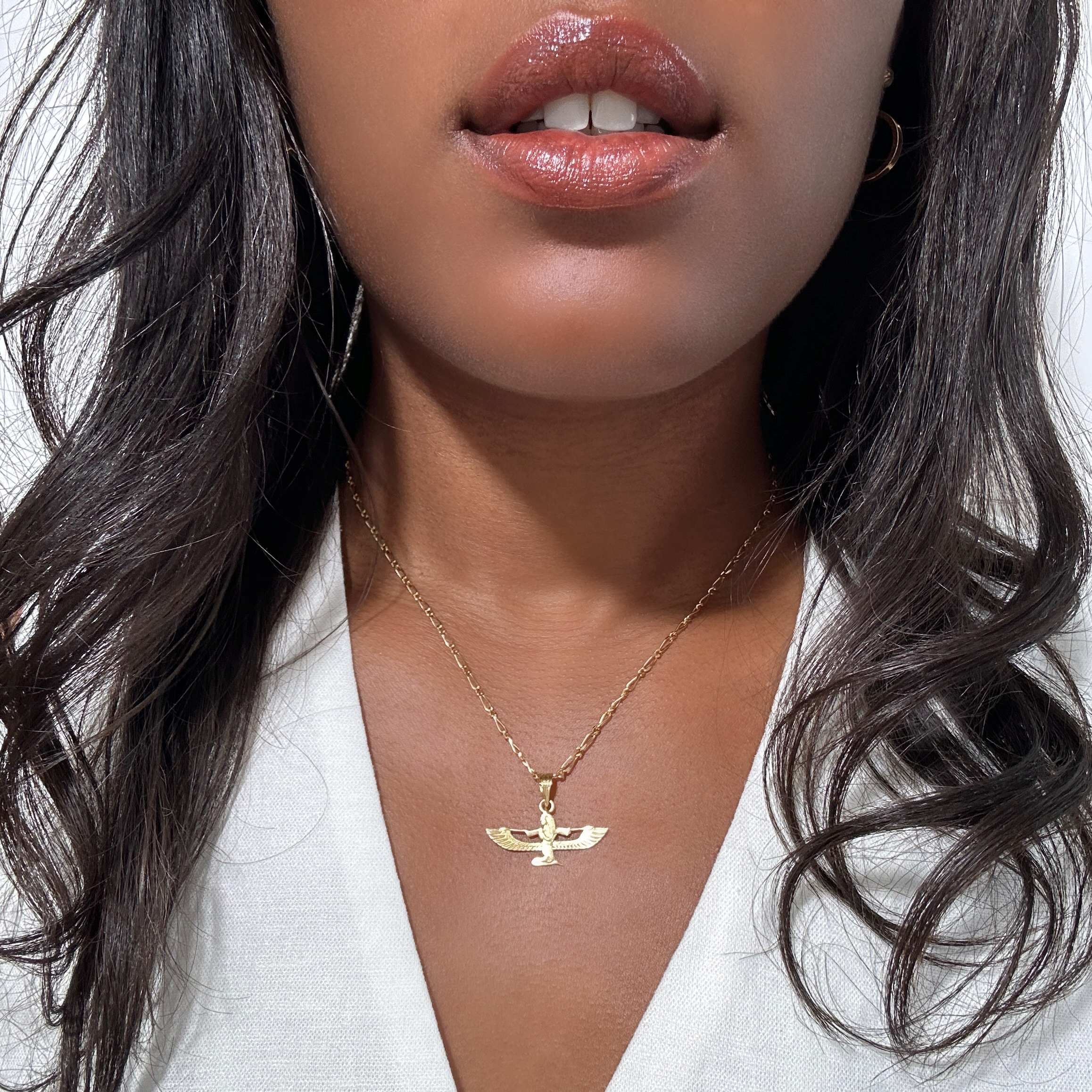 Vintage Gold Isis Egyptian Pendant (3)