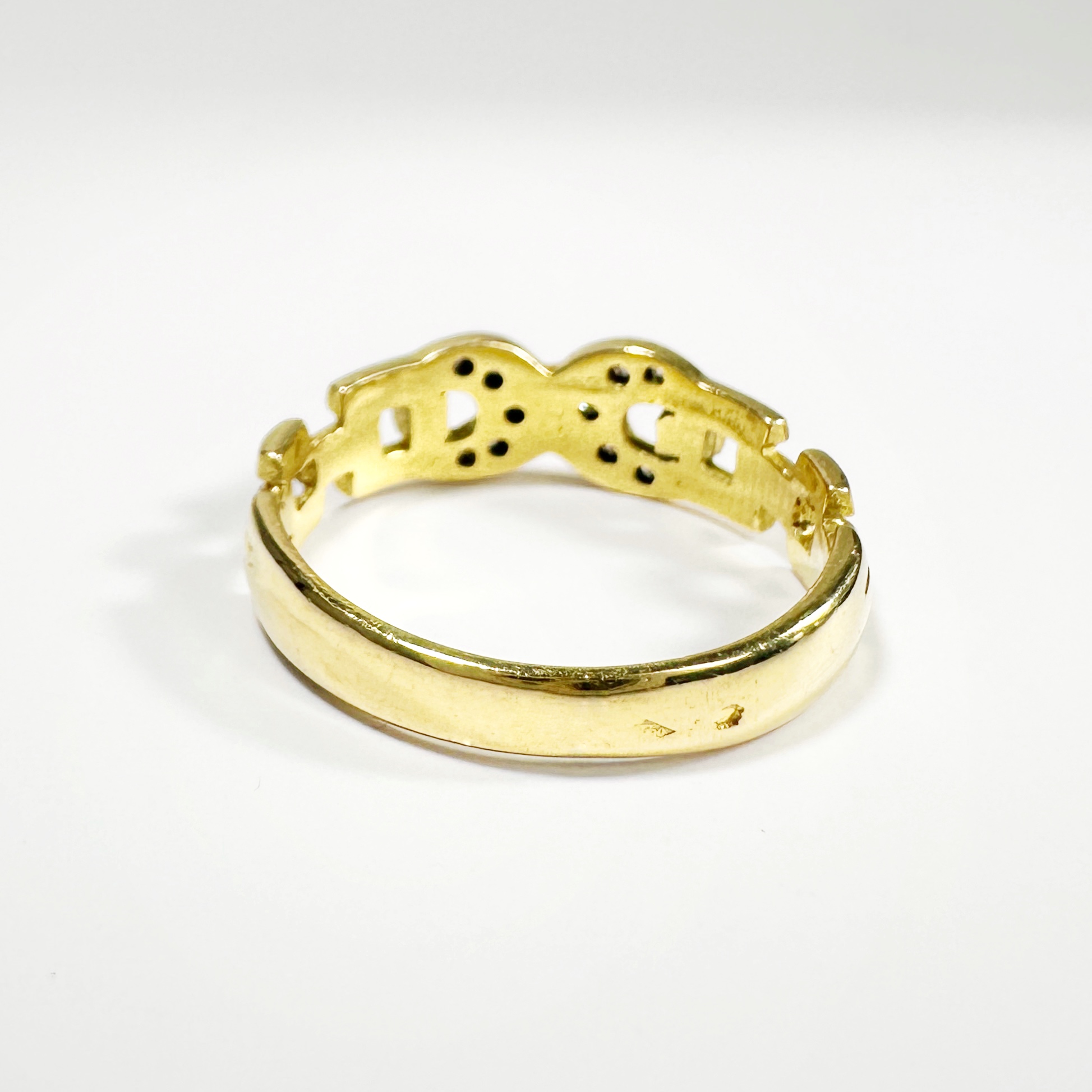 Vintage Gold Moon Crescent Diamond Ring (2)