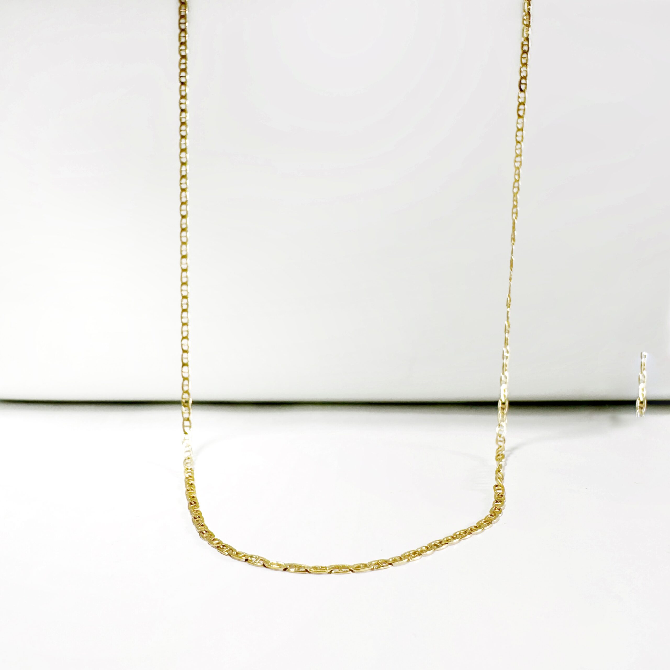 18k Vintage Gold Flat Marine Link Chain (3)