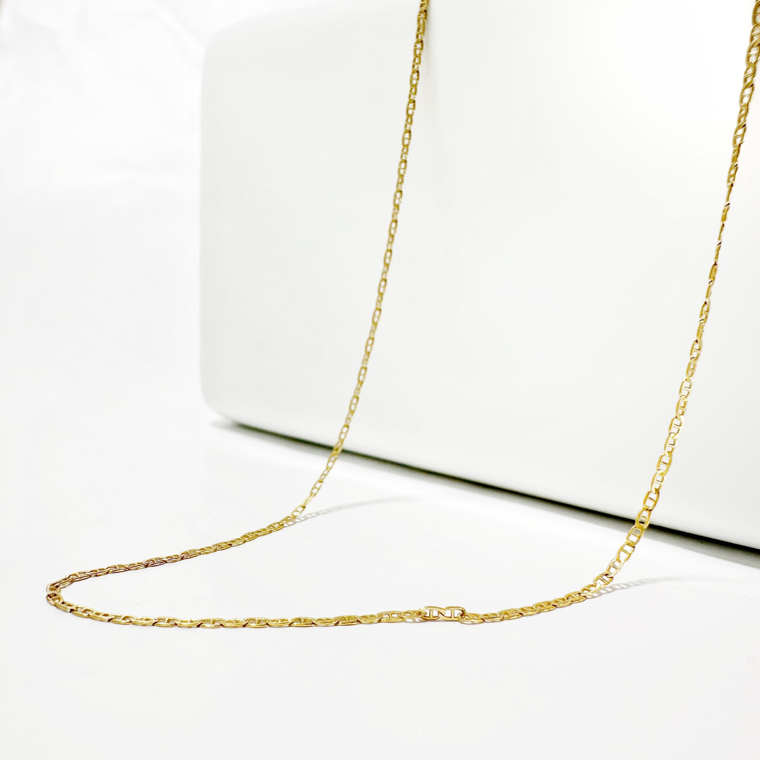 18k Vintage Gold Flat Marine Link Chain (4)