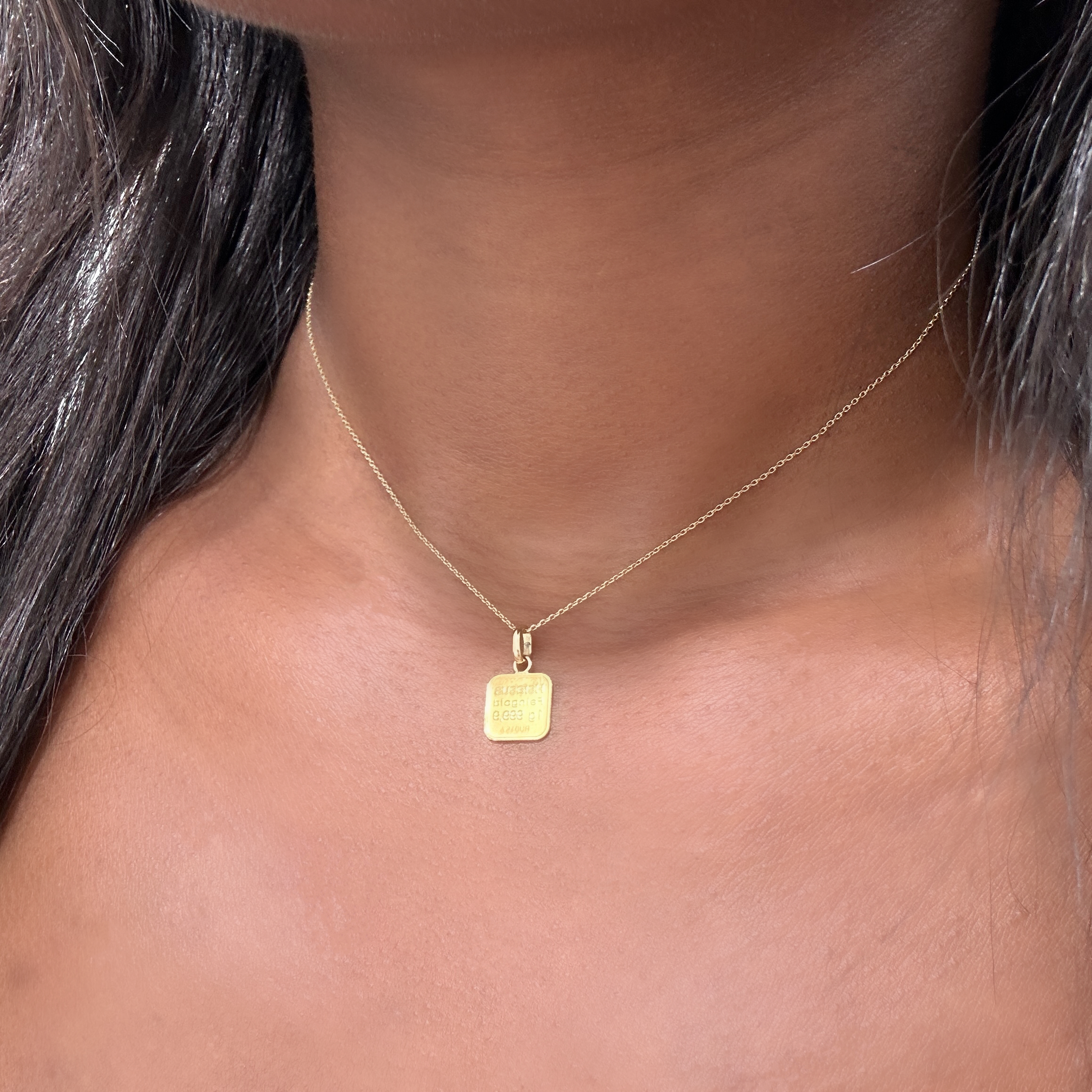 24kt Vintage Gold Bar Pendant (1)