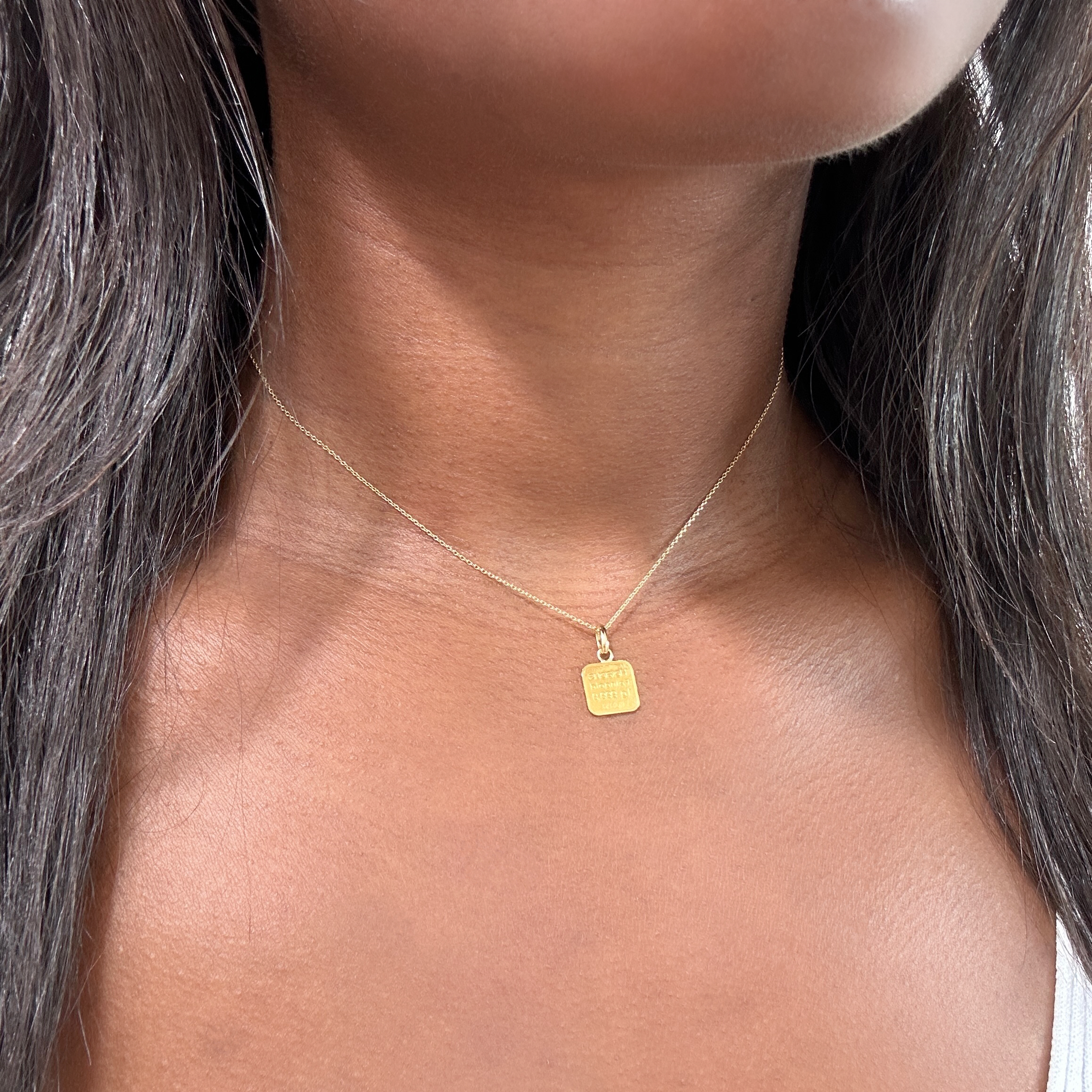 24kt Vintage Gold Bar Pendant (2)