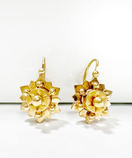 Gold dormeuses Earrings "Augustine"