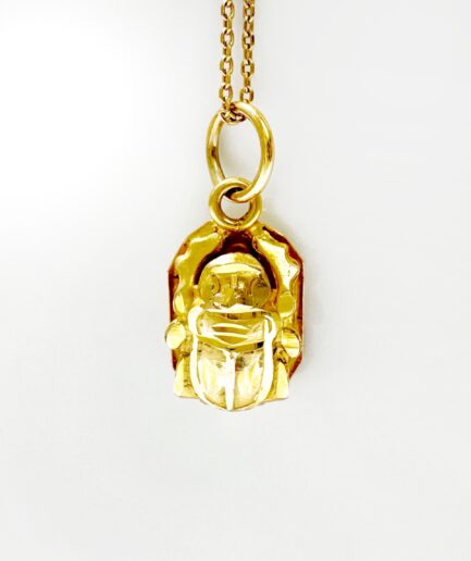 Gold Lucky Beetle Pendant "Amunra"