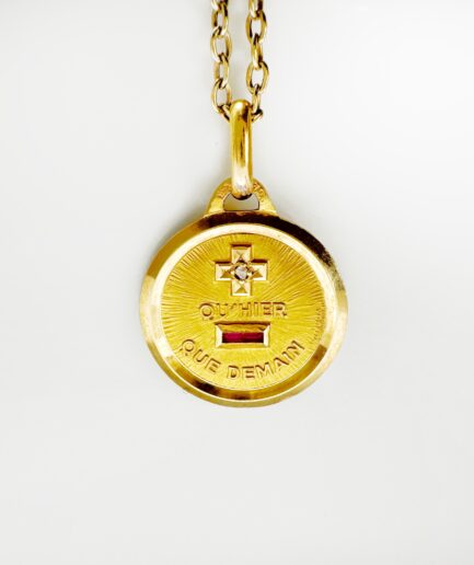 Augis Love Medal gold ruby and diamond "Rosalina"