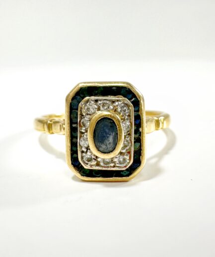 Art Deco gold, sapphire and diamond ring "Adeline"