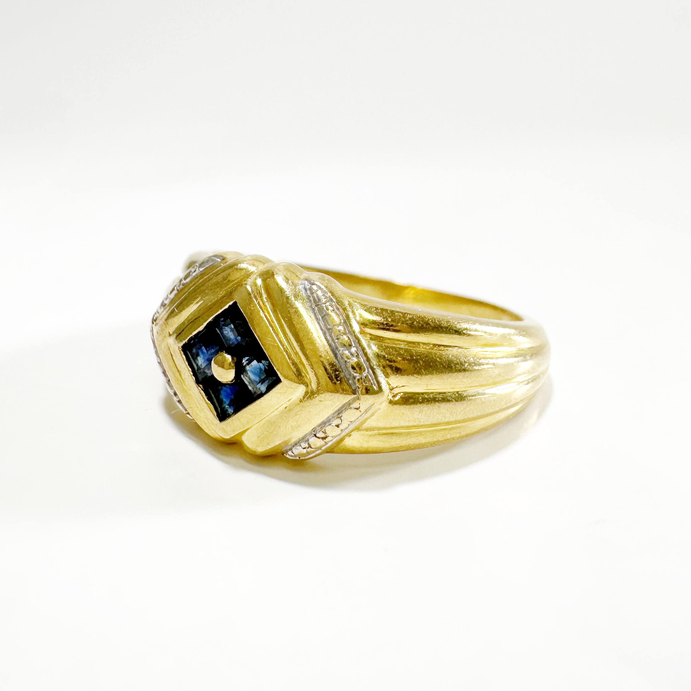 Vintage Art Deco Gold Sapphire Ring (4)