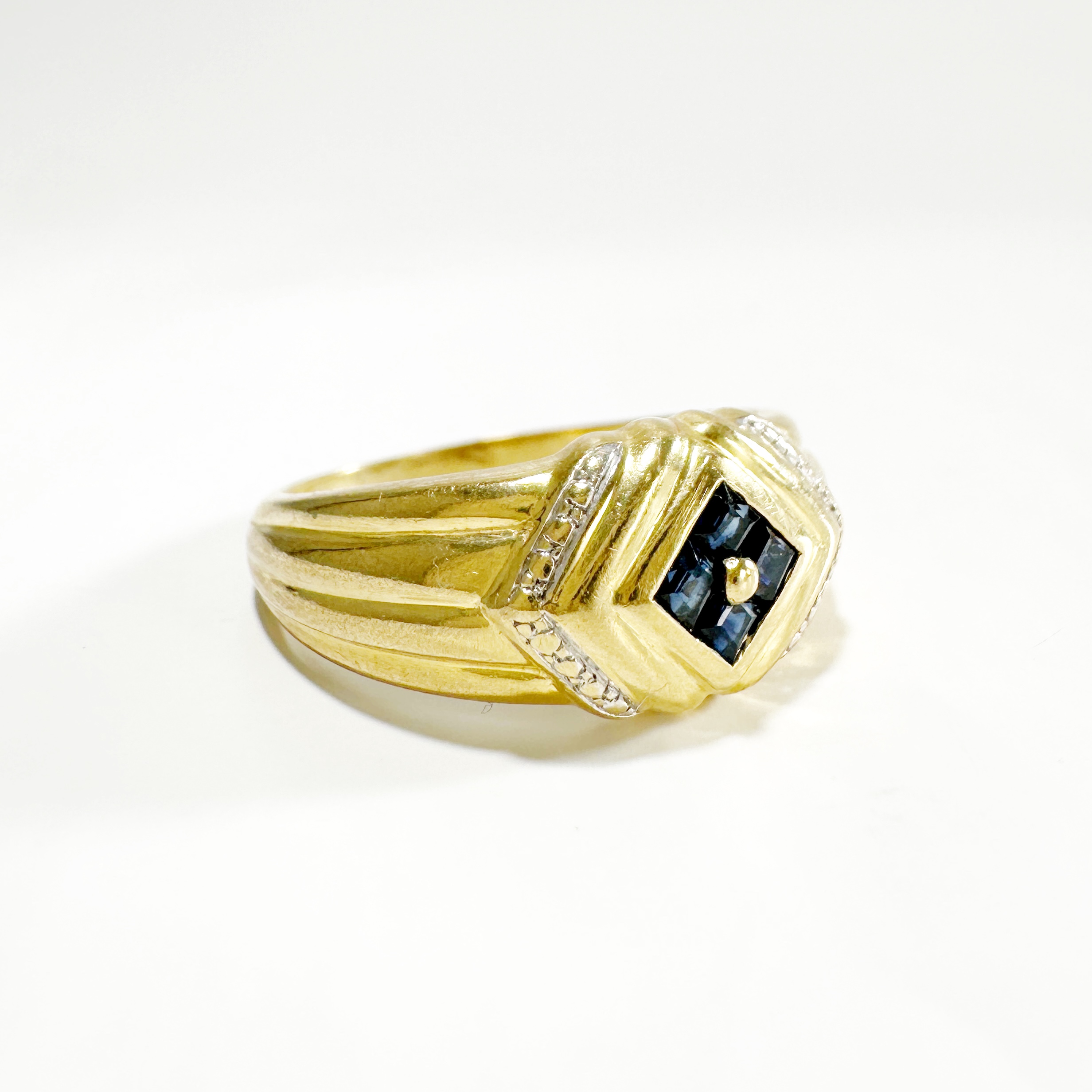 Vintage Art Deco Gold Sapphire Ring (5)