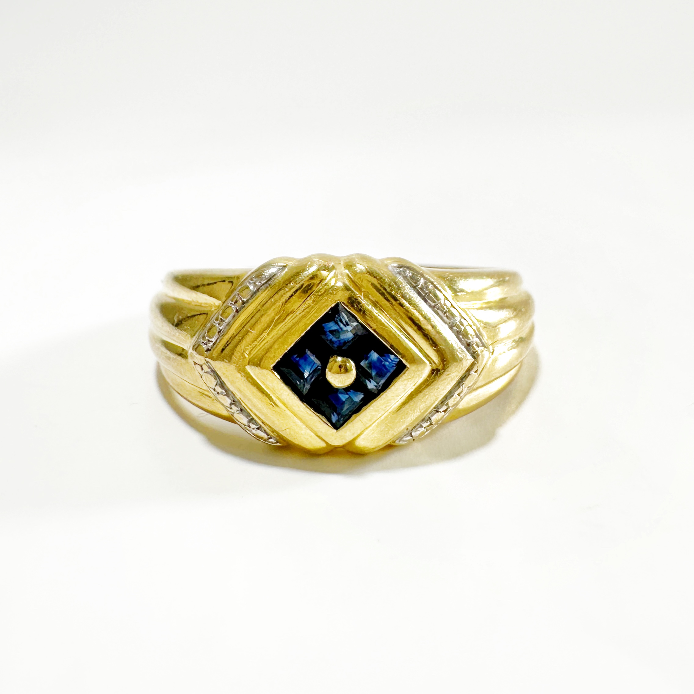 Vintage Art Deco Gold Sapphire Ring (6)