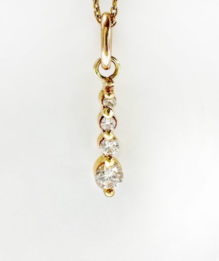 Diamond drop gold pendant "Elina"