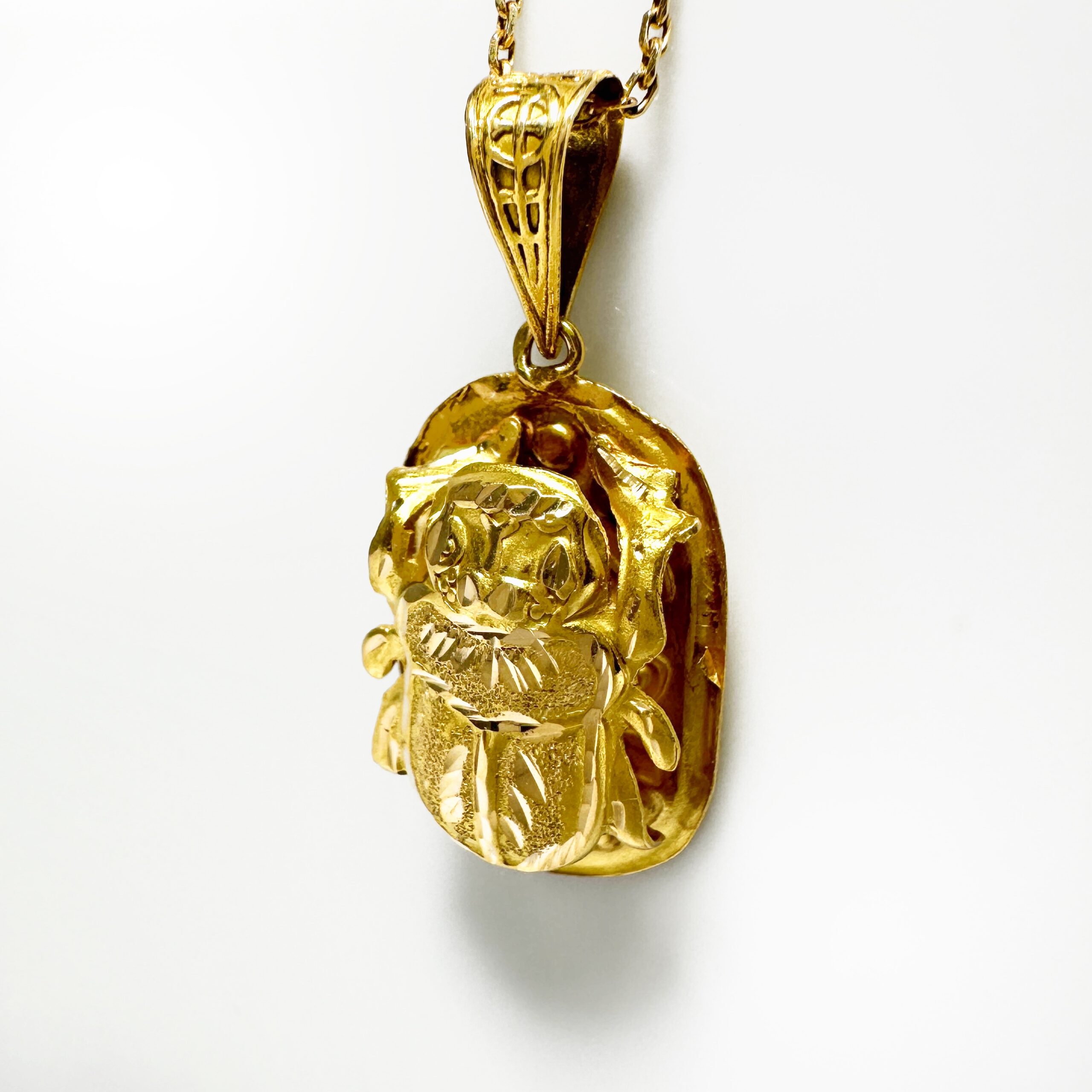 18k Gold Vintage Egyptian Beetle Scarab Pendant (2)