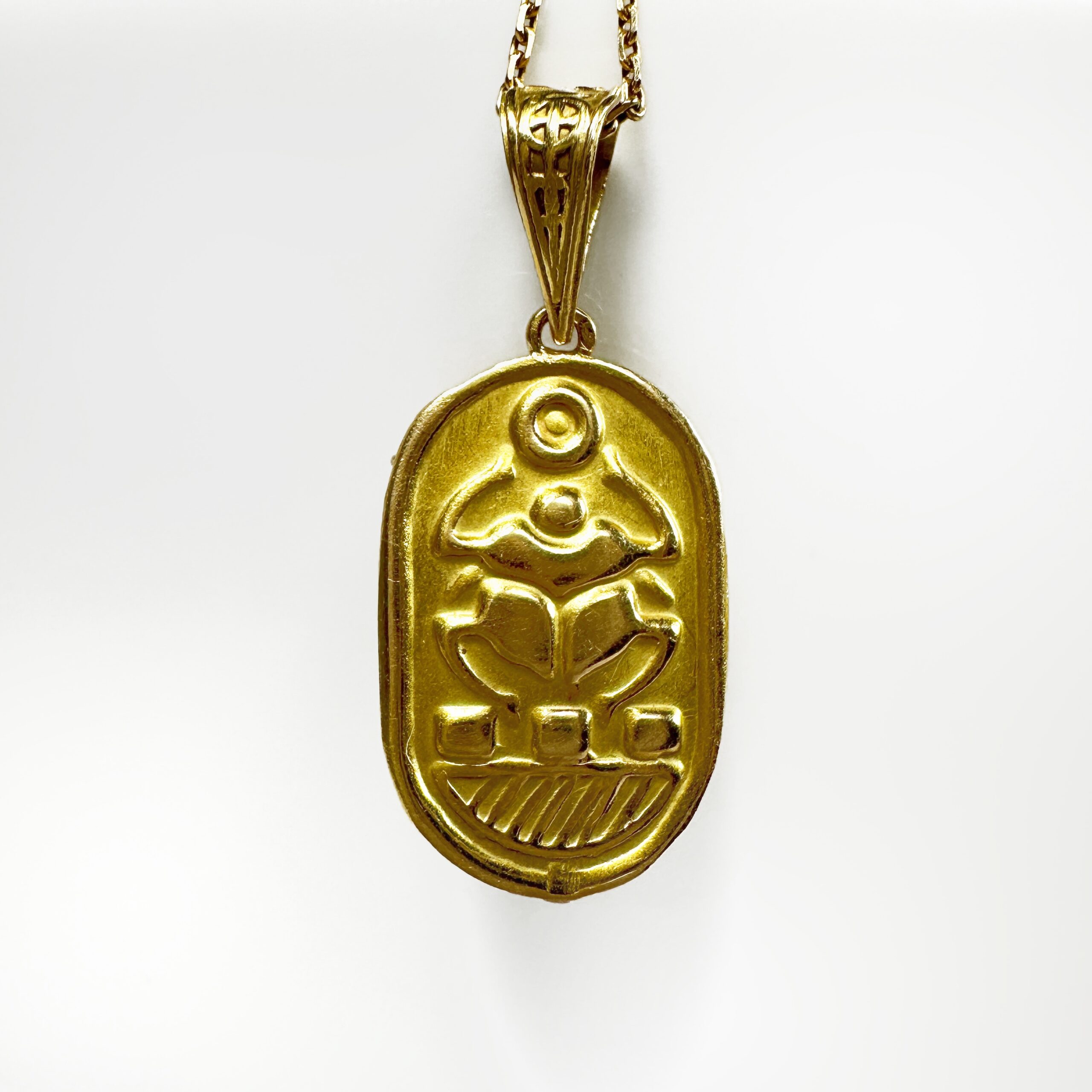 18k Gold Vintage Egyptian Beetle Scarab Pendant (6)