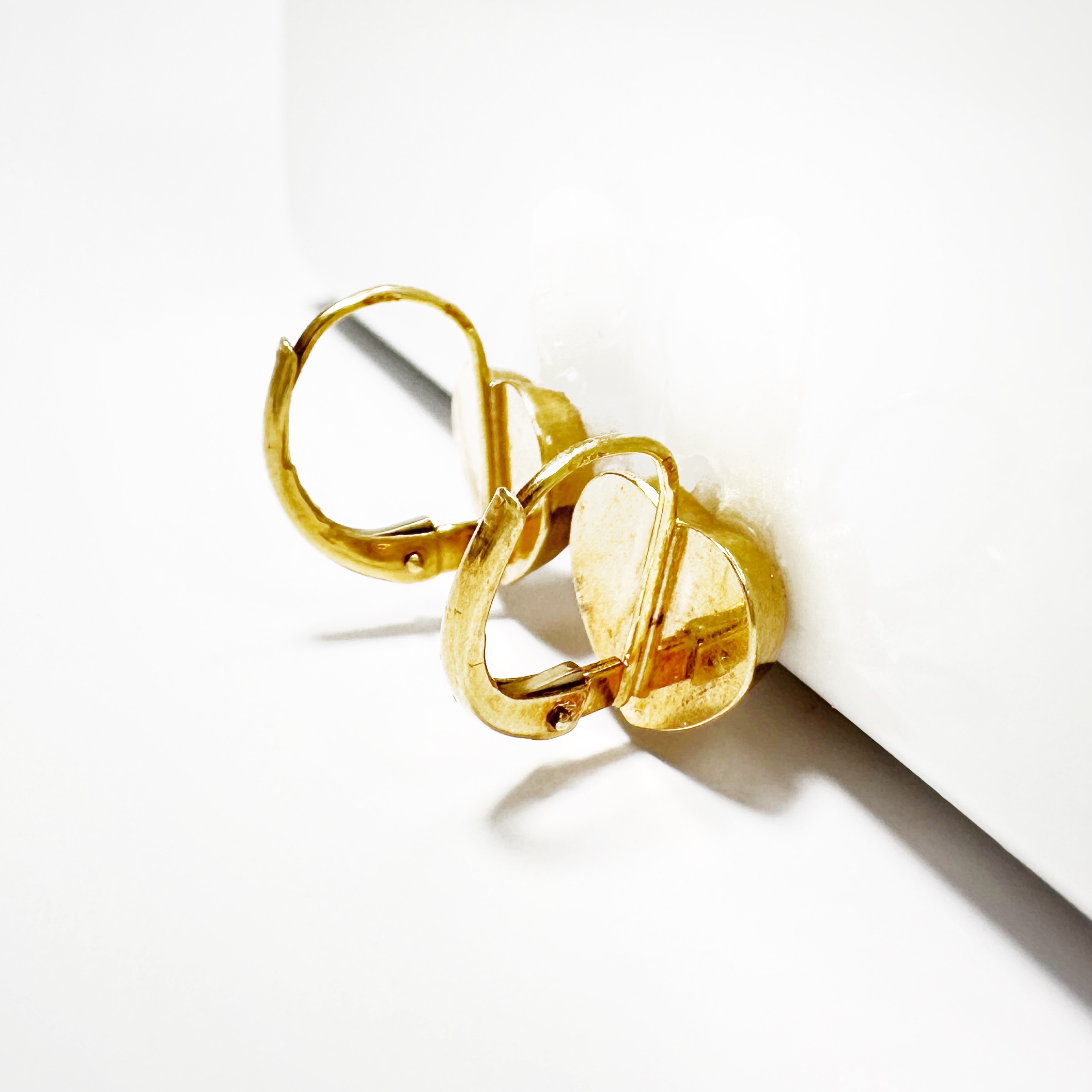 18k Gold Vintage Heart And Diamond Earrings (6)