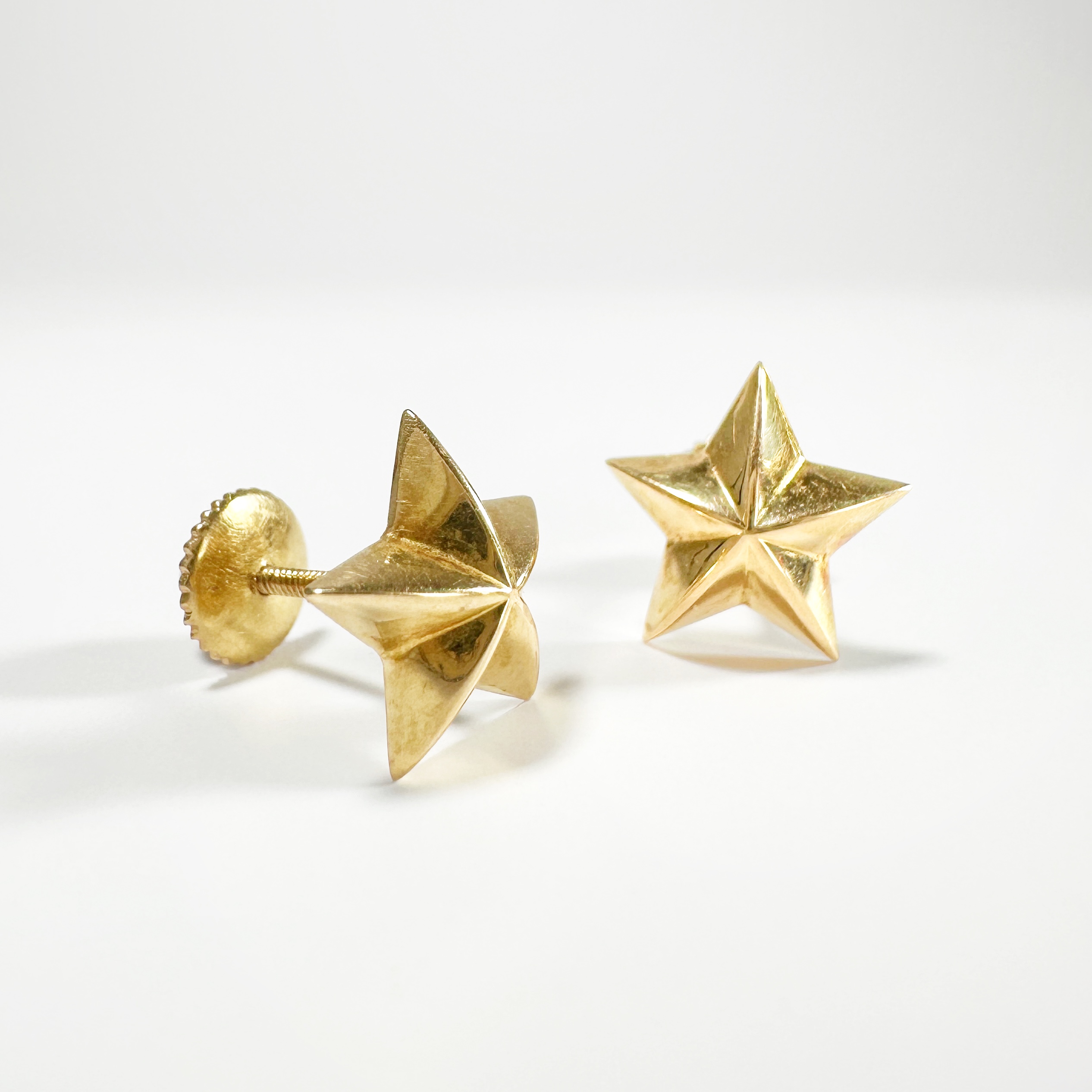 18k Gold Vintage Star Earrings (2)