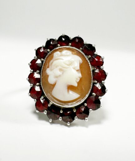 Bague camée or et grenats "Madalena"