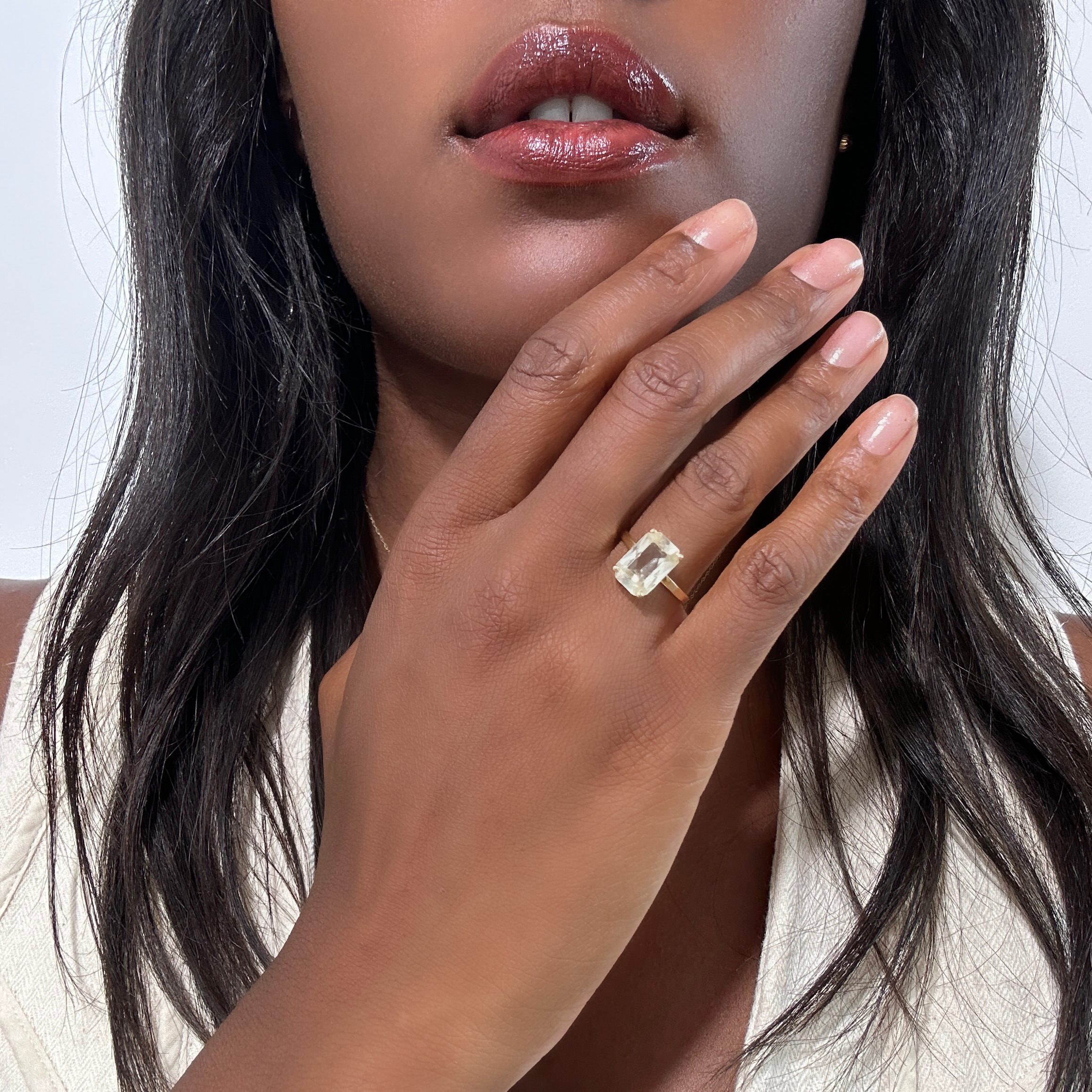 Gold And Prasiolite Vintage Gold Cocktail Ring (1)