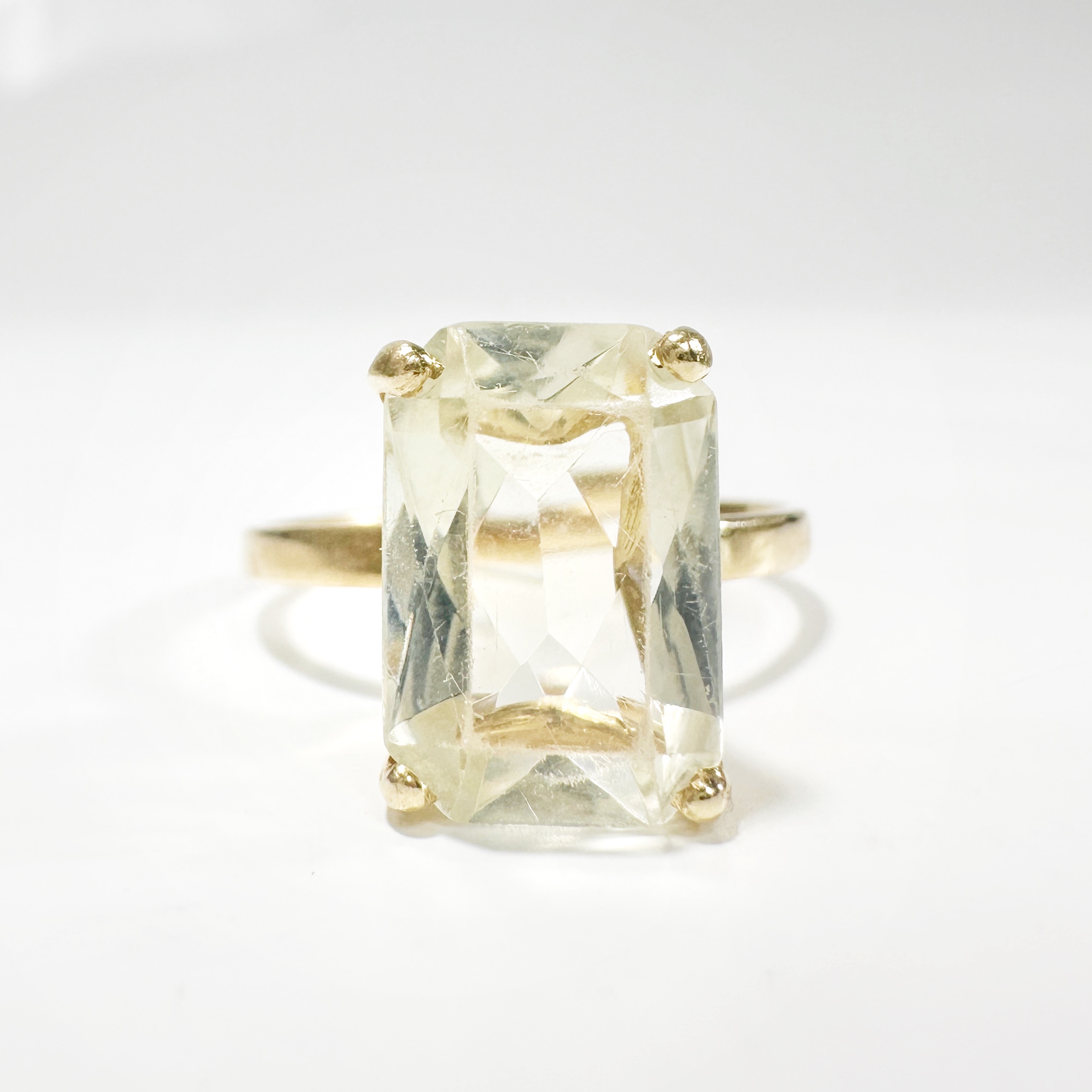 Gold And Prasiolite Vintage Gold Cocktail Ring (1)