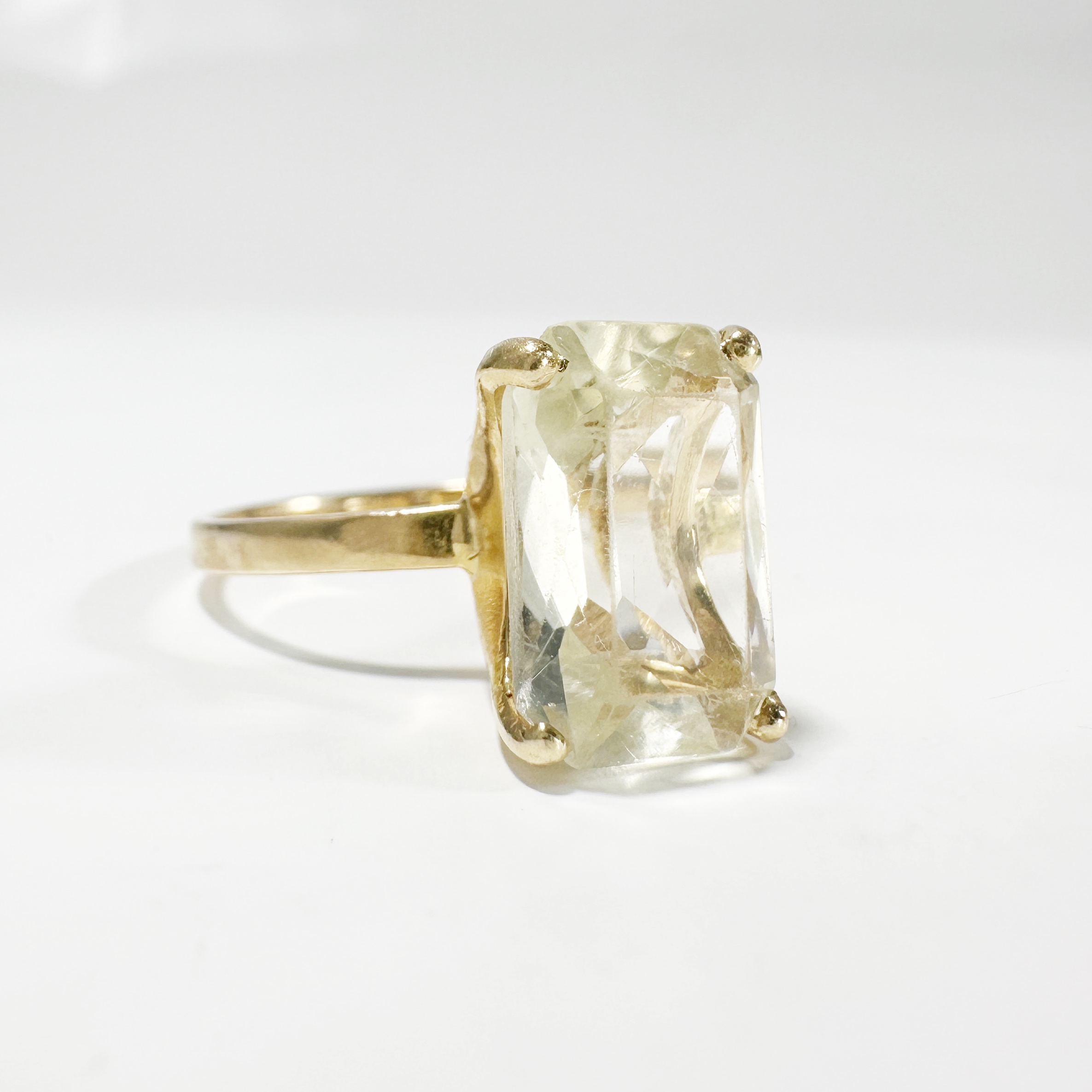 Gold And Prasiolite Vintage Gold Cocktail Ring (2)