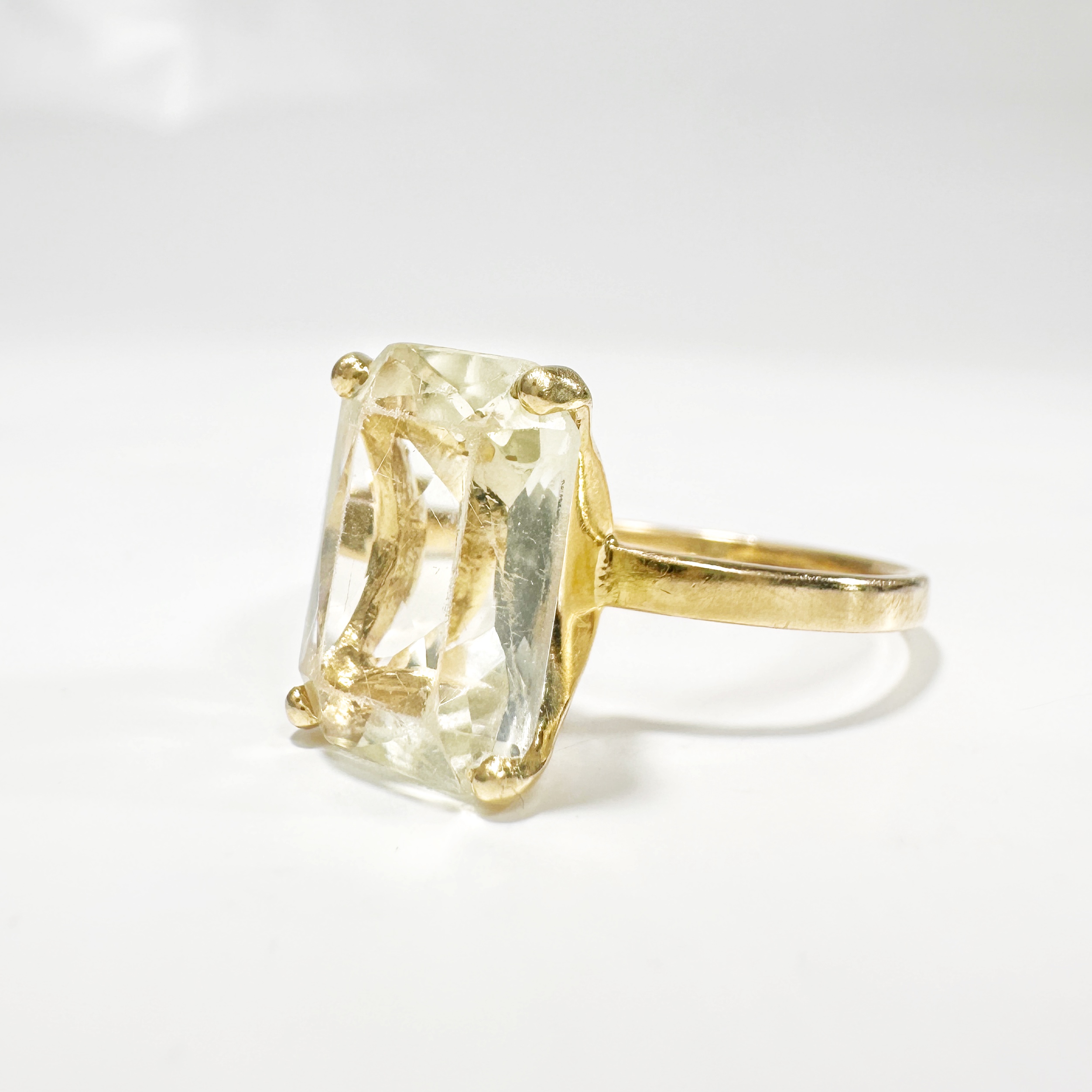 Gold And Prasiolite Vintage Gold Cocktail Ring (3)