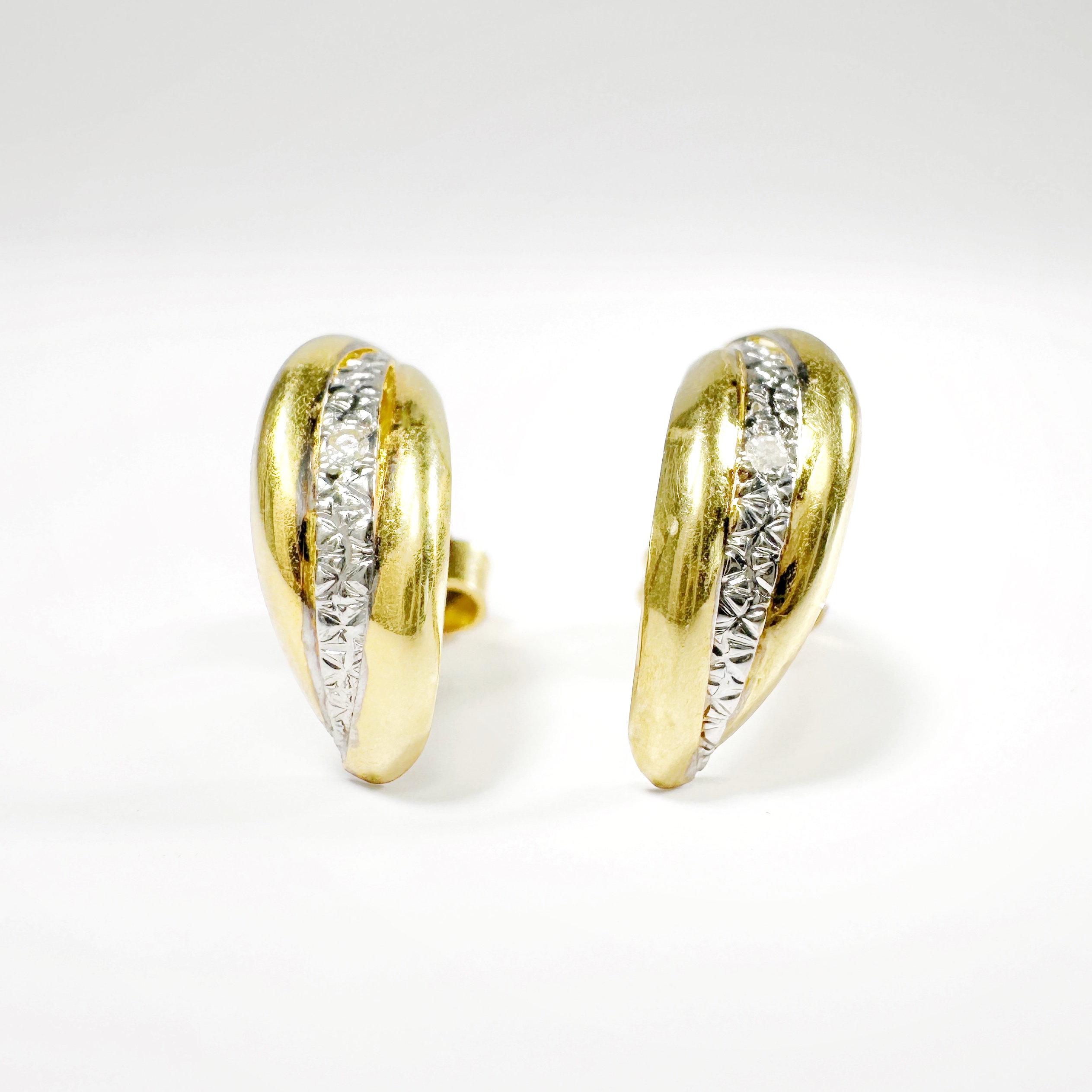Vintage 18k Gold And Diamond Earrings (3)