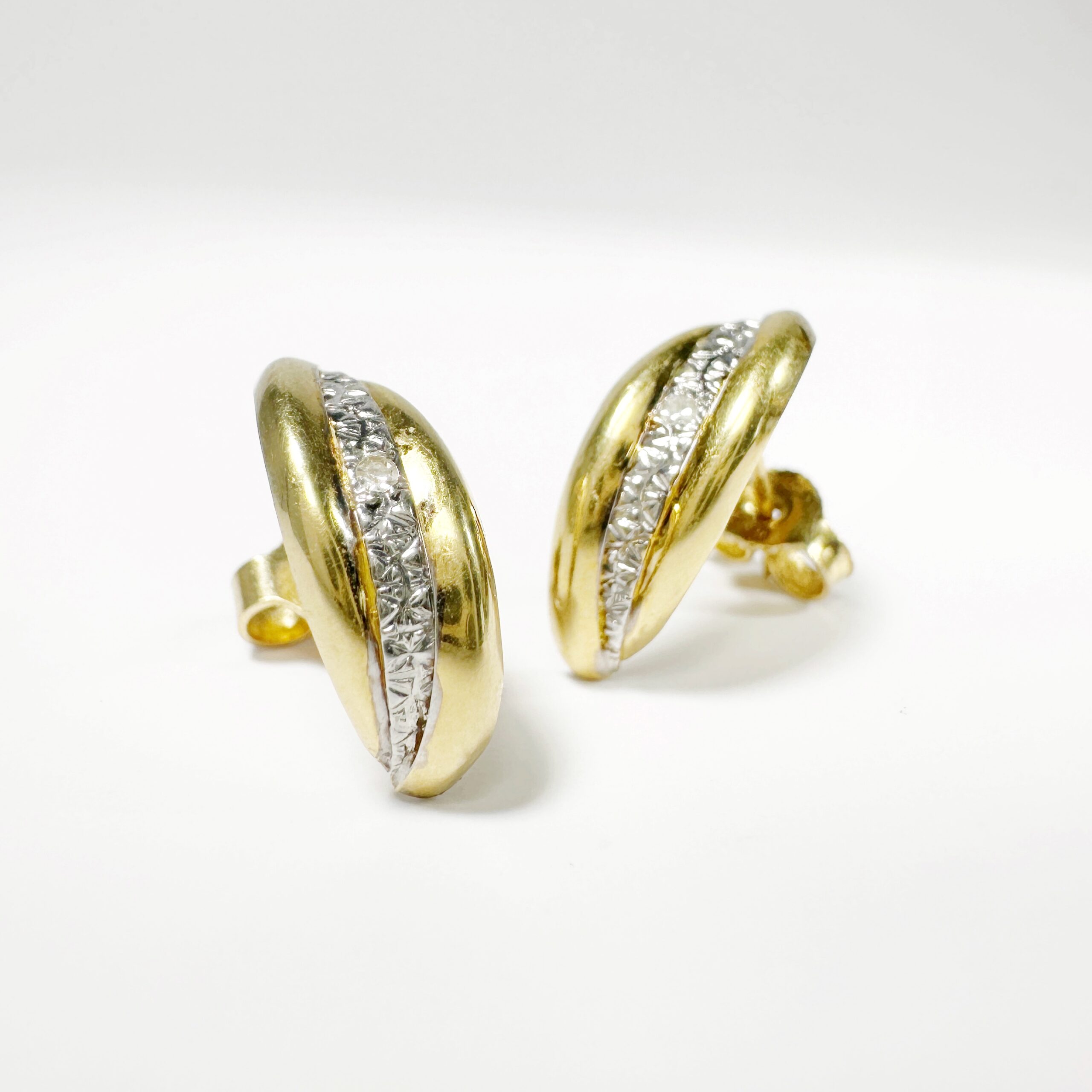 Vintage 18k Gold And Diamond Earrings (4)