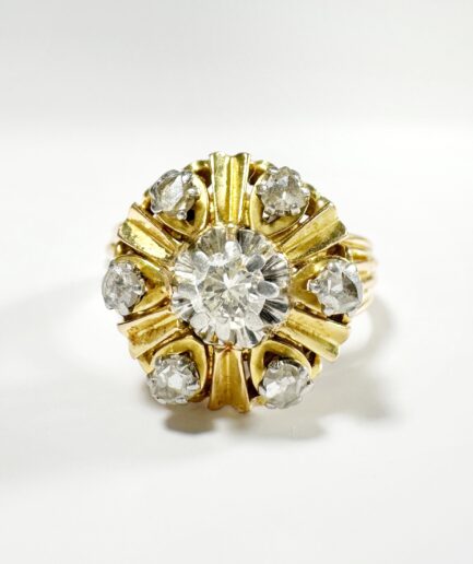 Bague marguerite or et diamants "Dyonne"