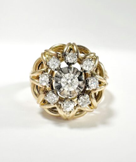 Bague marguerite or et diamants "Cléotilde"
