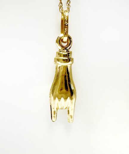 Pendentif Mano Cornuto porte bonheur or "Elia"