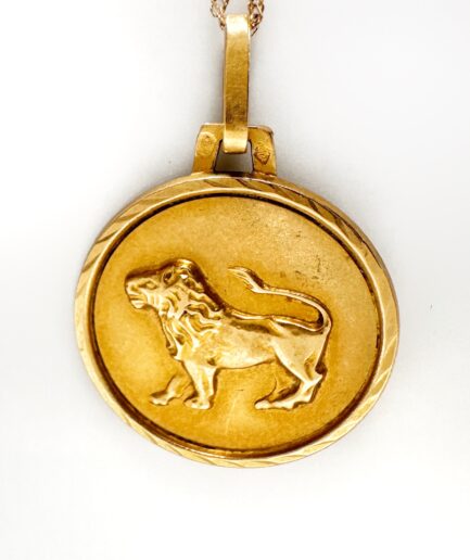 Médaille porte-bonheur astrologique Lion or "Nemea"