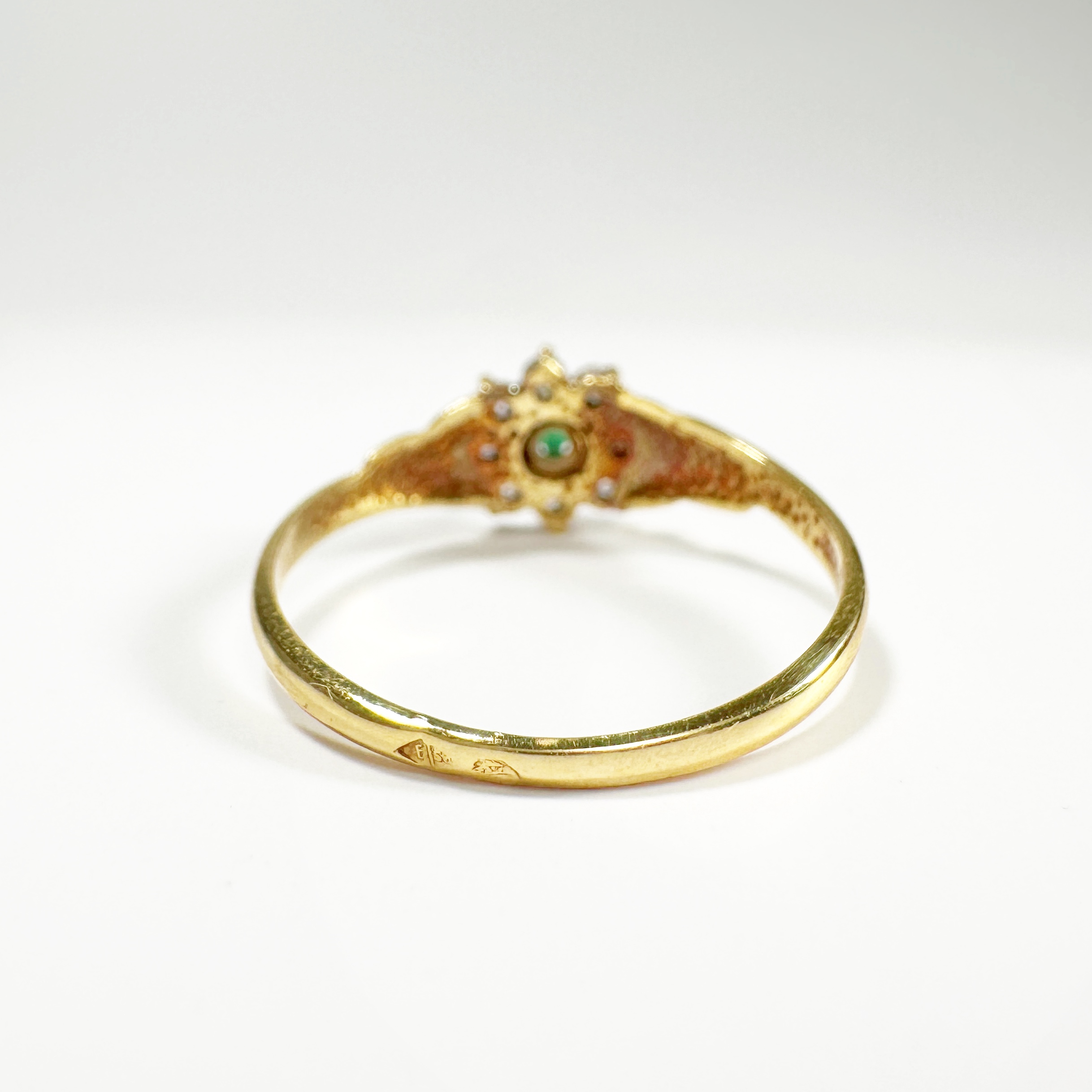 Vintage Gold And Diamonds Emerald Cluster Ring (5)