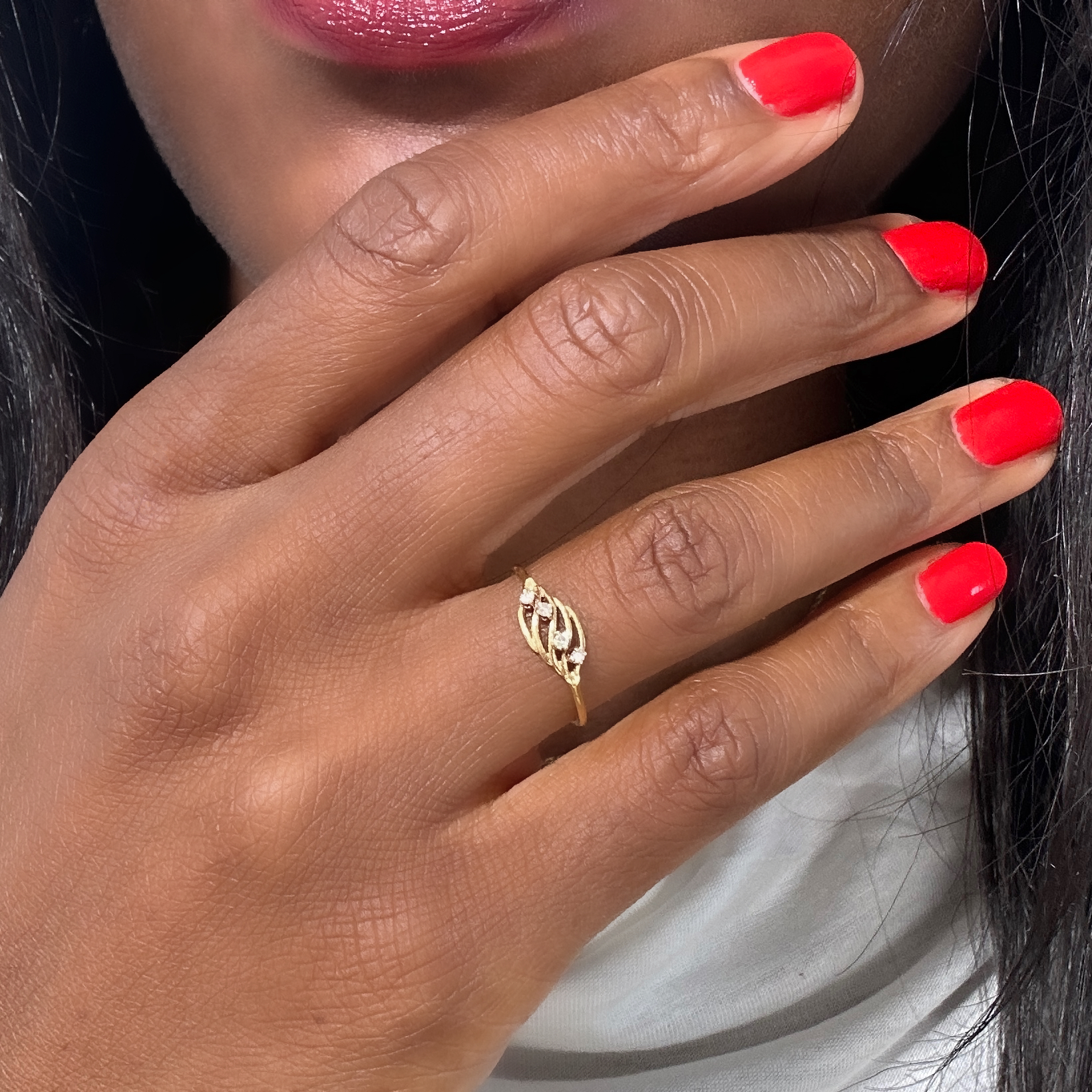 Vintage Gold And Diamonds Filigree Ring (3)