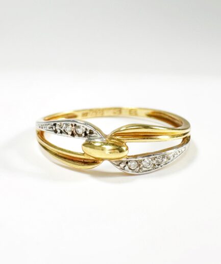 Gold and diamond infinity ring "Aélys"