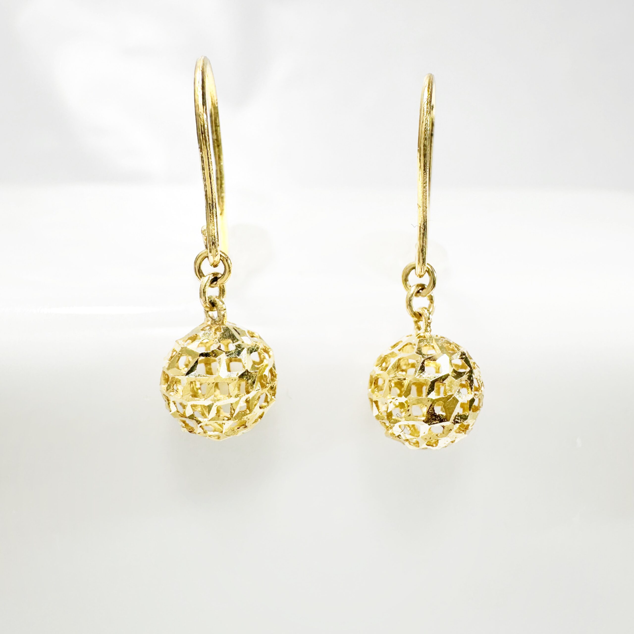 Vintage Gold Chisseled Bead Earrings (5)
