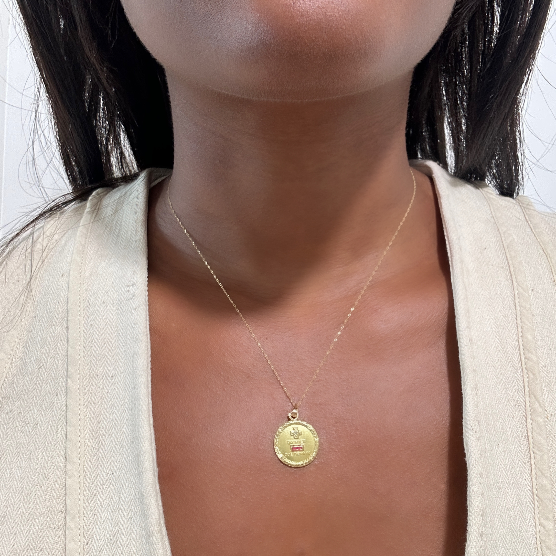 Vintage Gold Diamond Ruby Augis Love Medal (2)