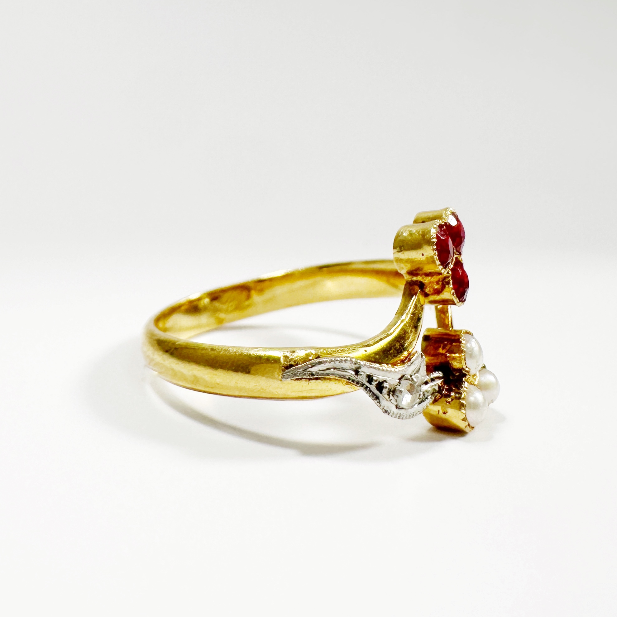 vintage_gold_pearl_and_ruby_diamond_you_and_me_ring (10)