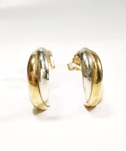 3 golds trinity hoop earrings "Elana"