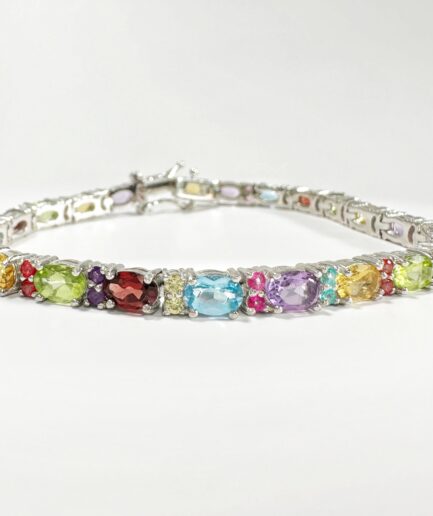 Silver and gemstone tutti frutti bracelet "Leilani"