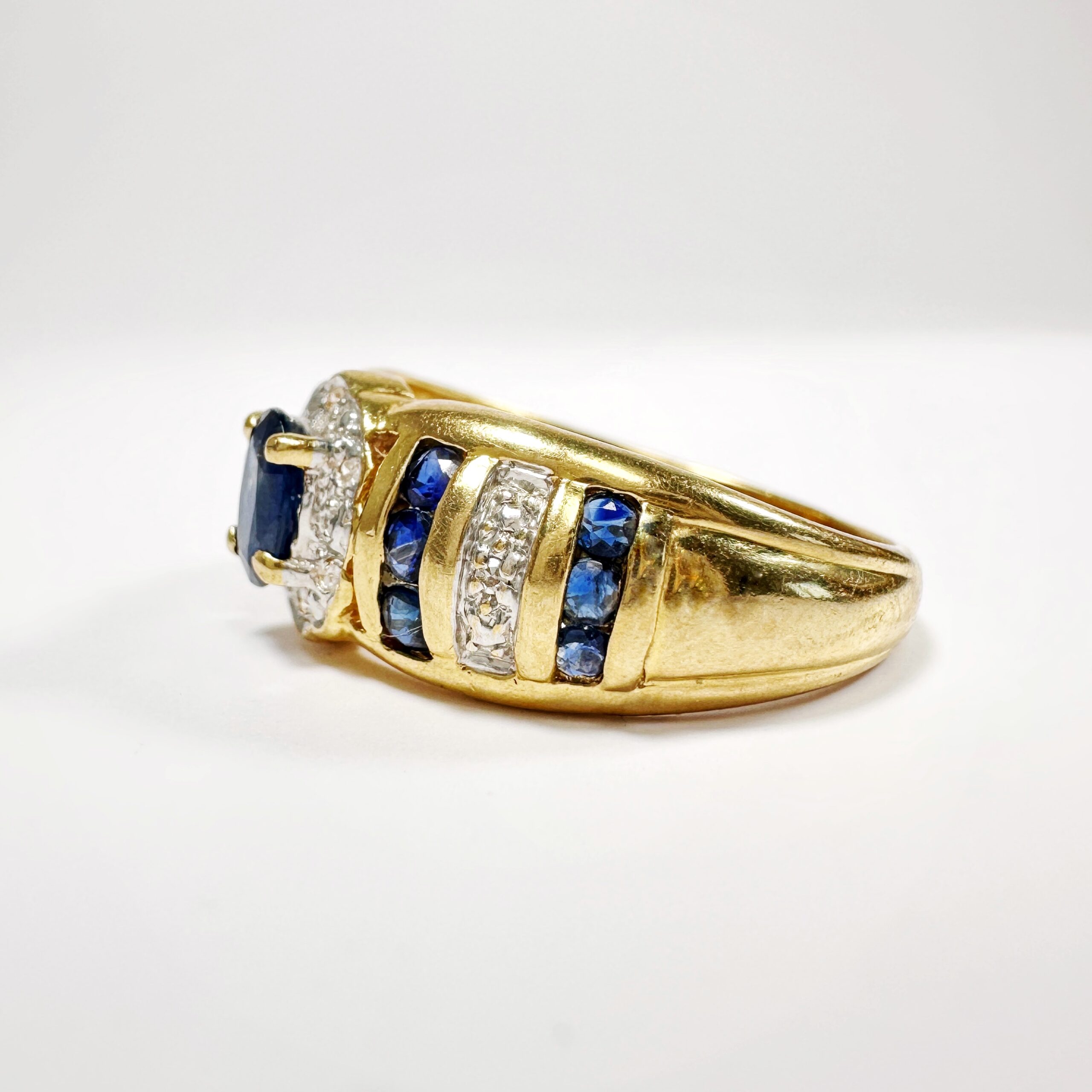 Vintage Gold Art Deco Sapphire Ring (3)