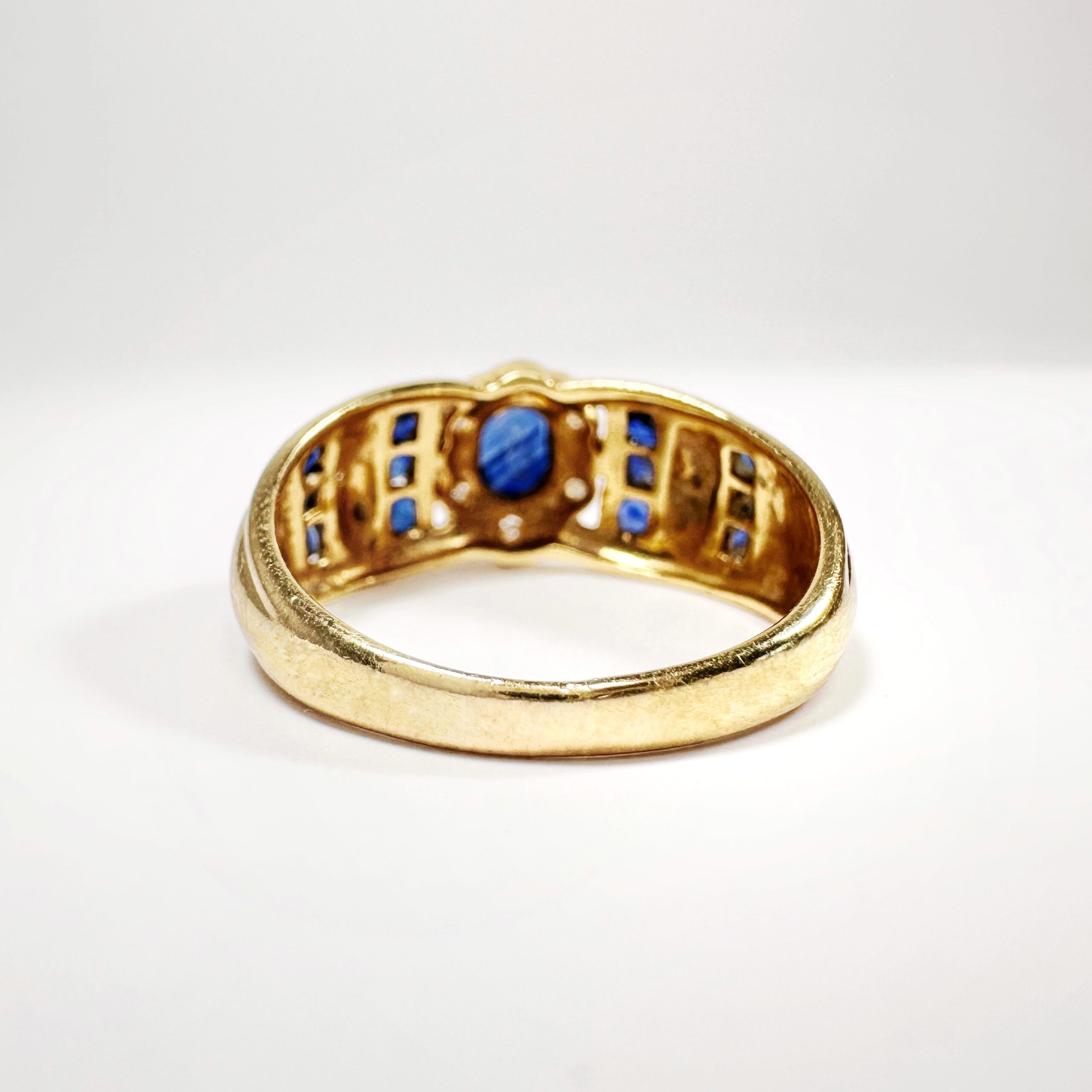 Vintage Gold Art Deco Sapphire Ring (4)