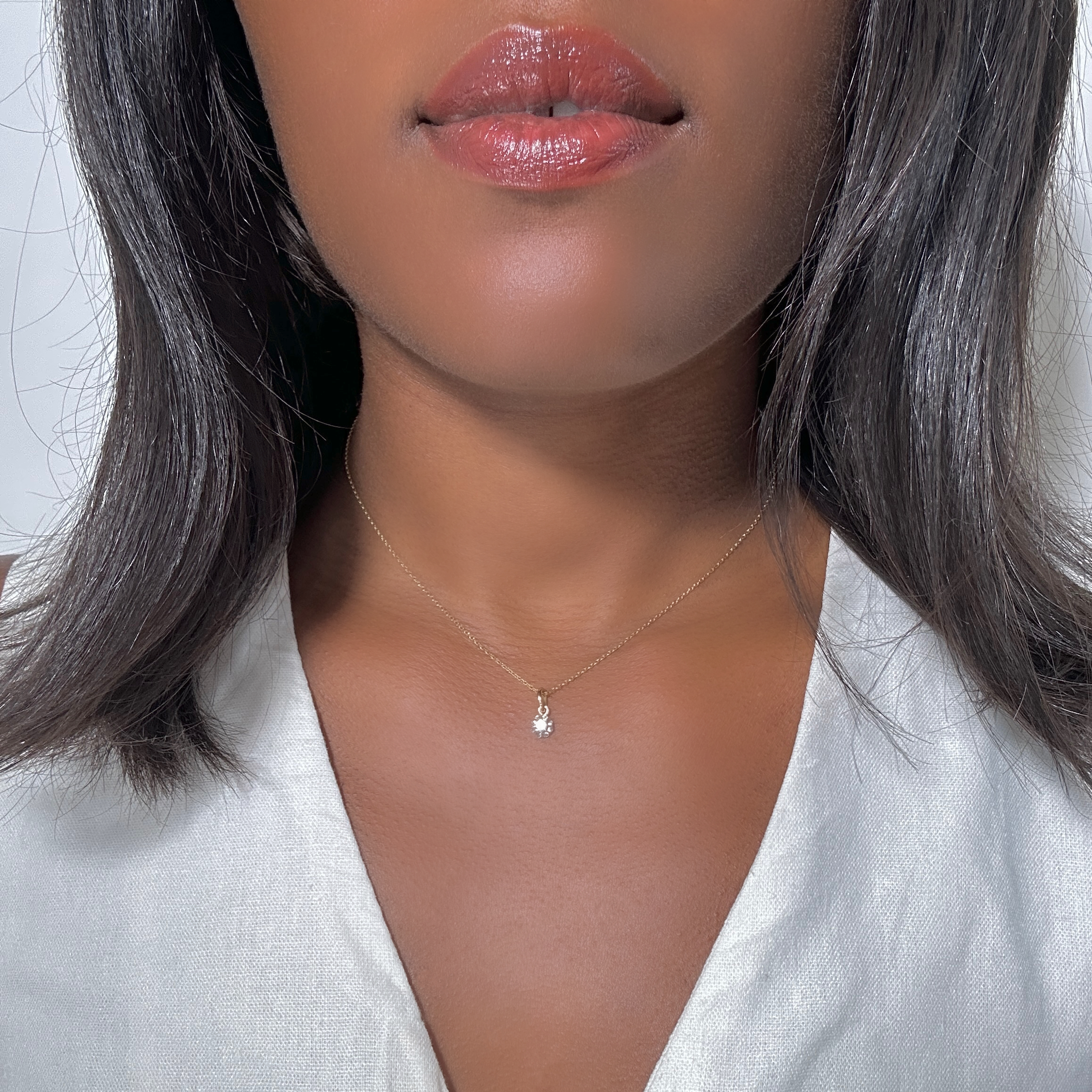 Vintage Gold Diamond Solitaire Pendant (2)