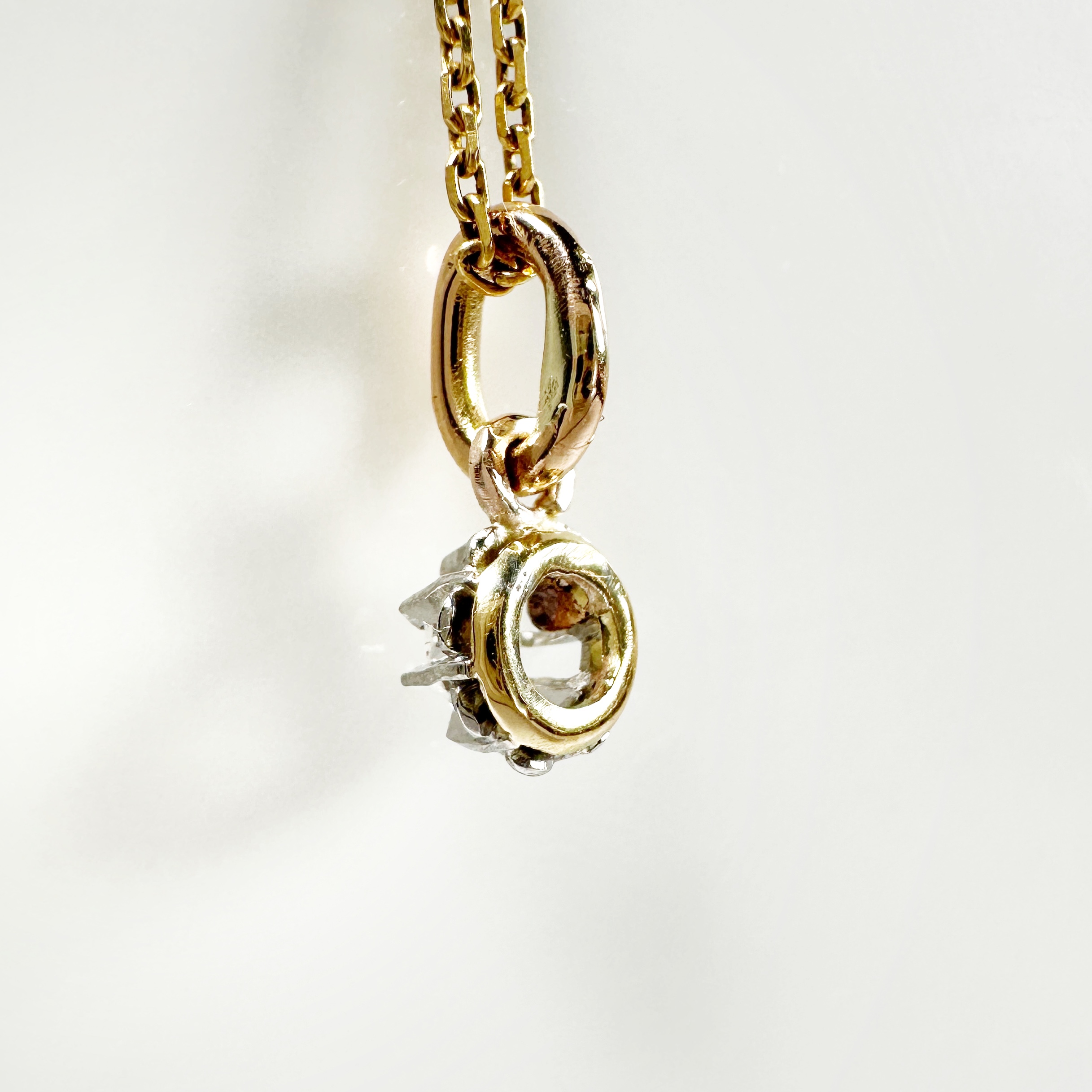 Vintage Gold Diamond Solitaire Pendant (6)