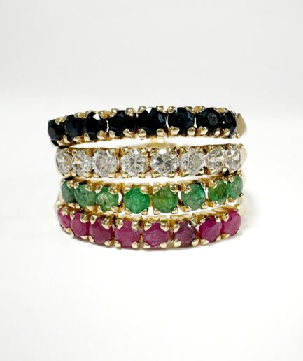 Bague harem or, émeraude, rubis et saphirs  "Iris"
