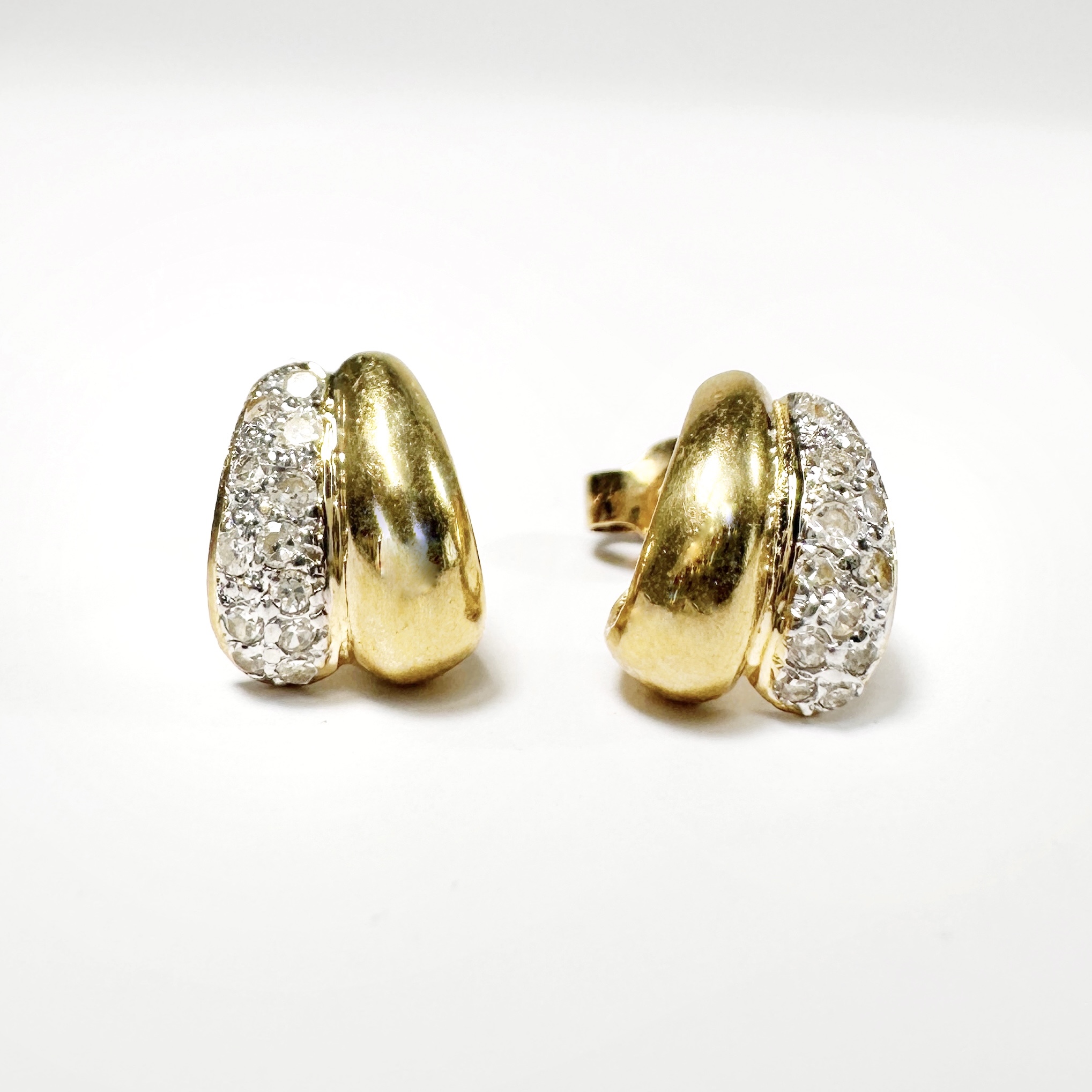 Vintage Gold Hoop Diamond Earrings (1)