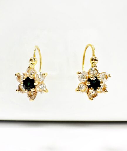 Gold sapphire cluster earrings "Gina"